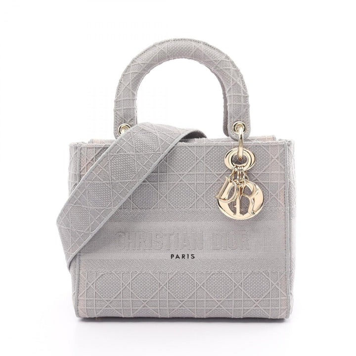 Dior Lady D-Lite Medium Canvas Handbag