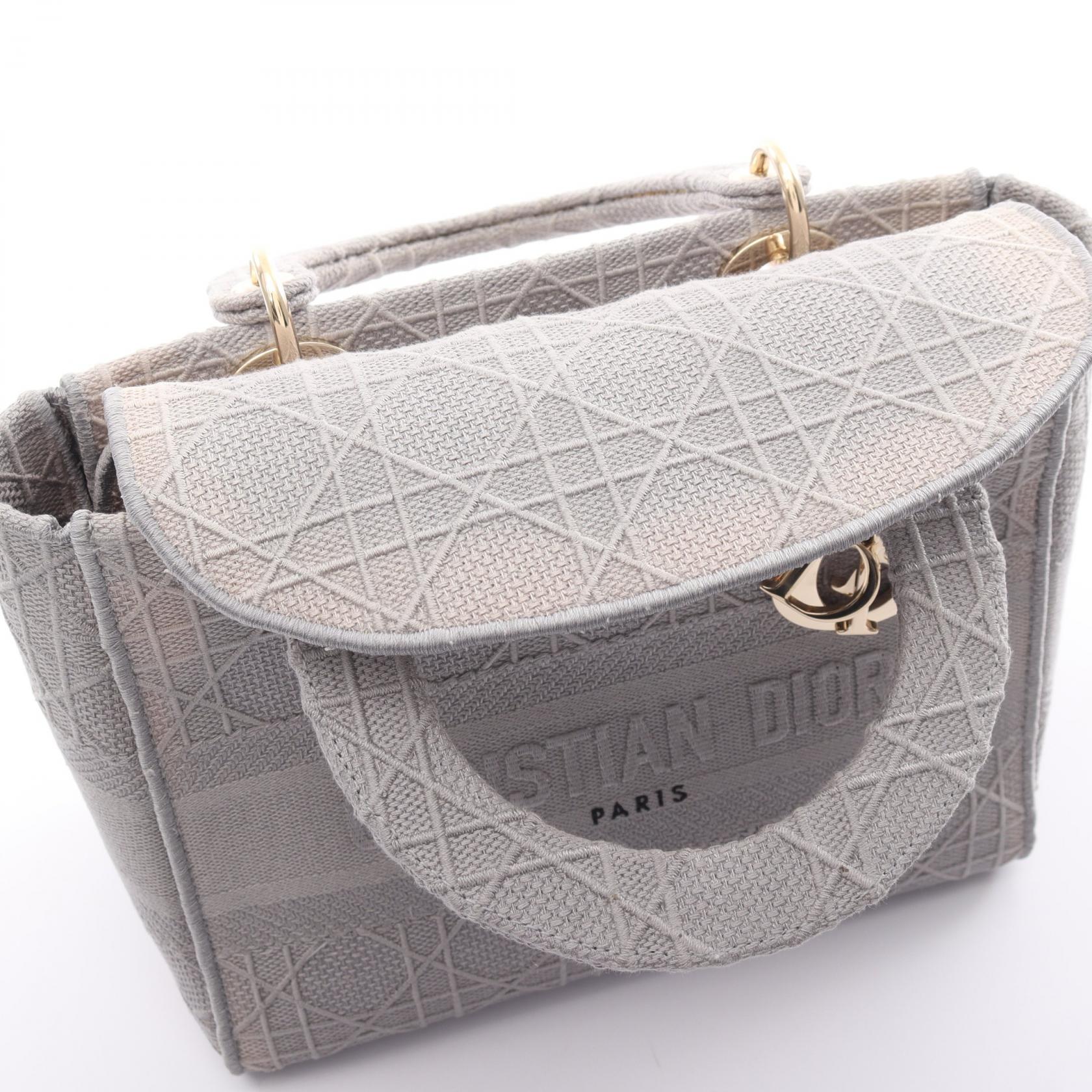 Dior Lady D-Lite Medium Canvas Handbag