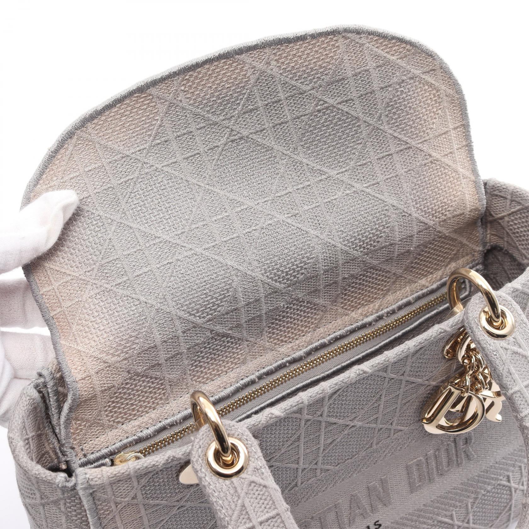 Dior Lady D-Lite Medium Canvas Handbag