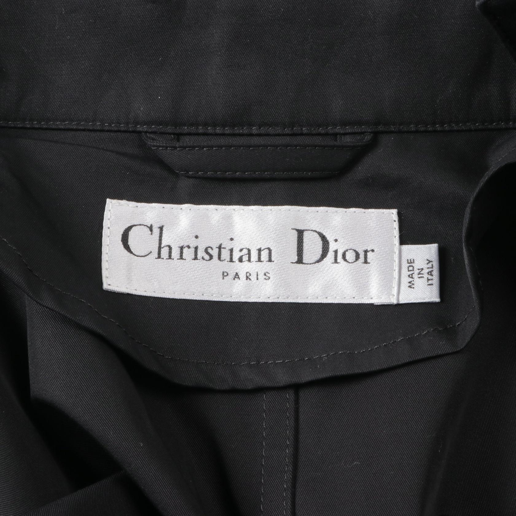 Dior Cotton Trench Cape Poncho Black