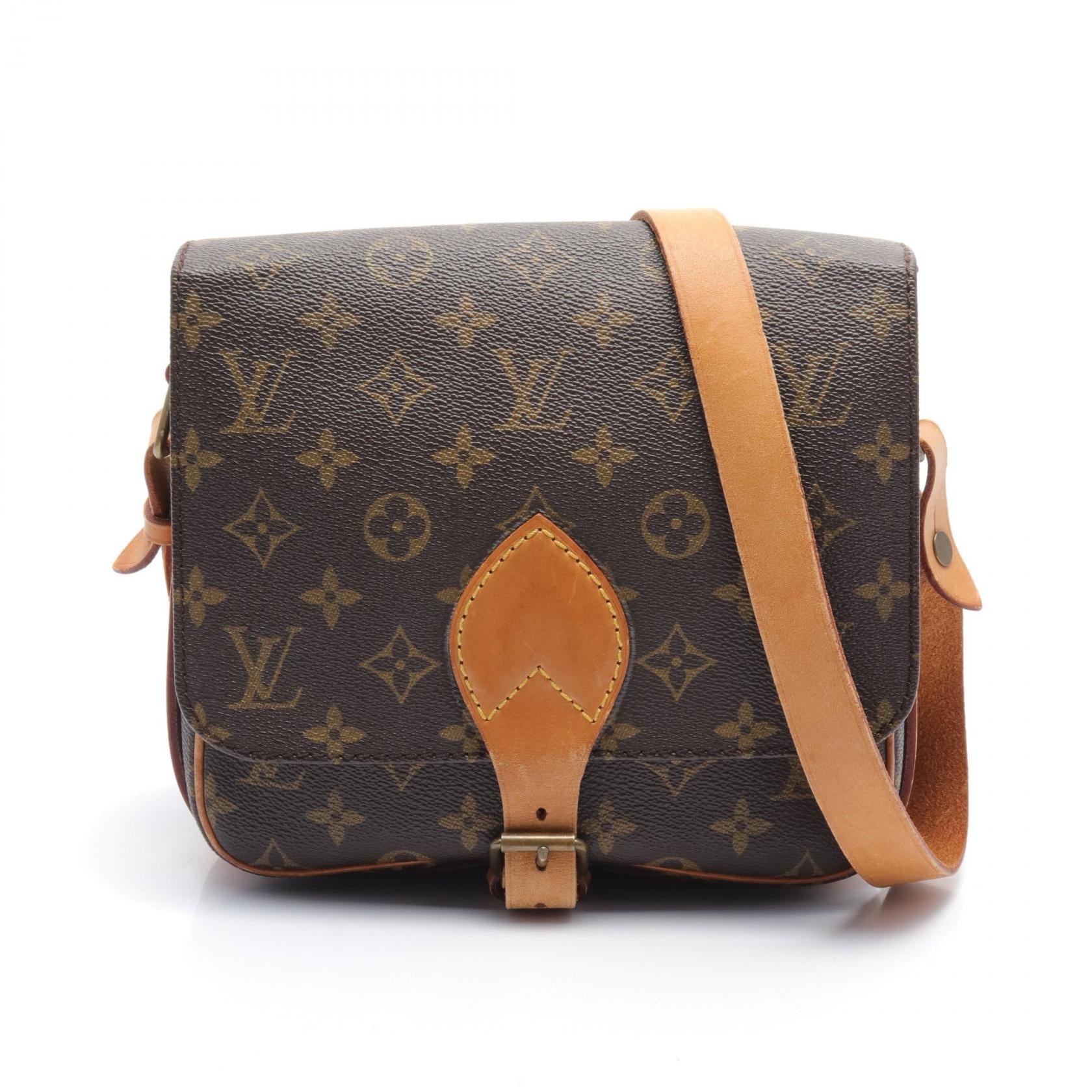 Louis Vuitton Monogram Cartouchiere MM  Canvas Shoulder Bag M51253 in Good Condition