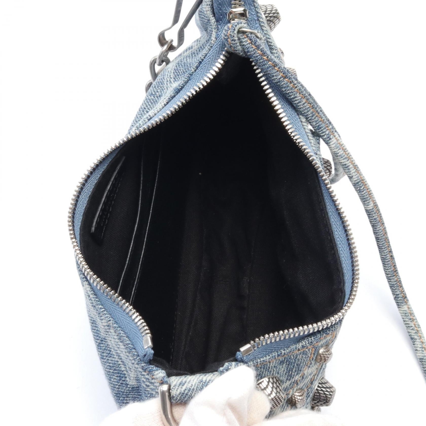 Balenciaga LE CAGOLE Mini Bag Denim Shoulder Bag 695814 in Very Good Condition