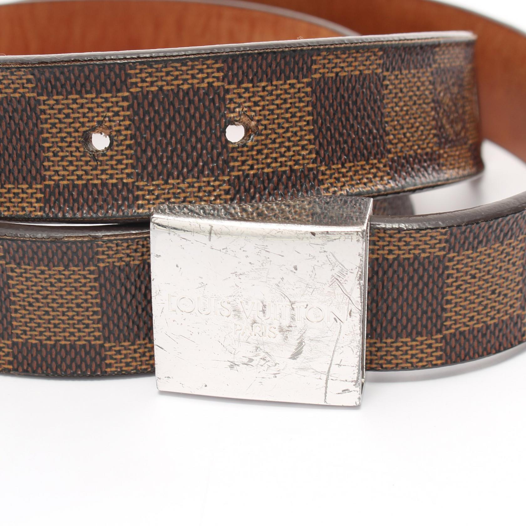 Louis Vuitton Damier Ebene Belt Brown