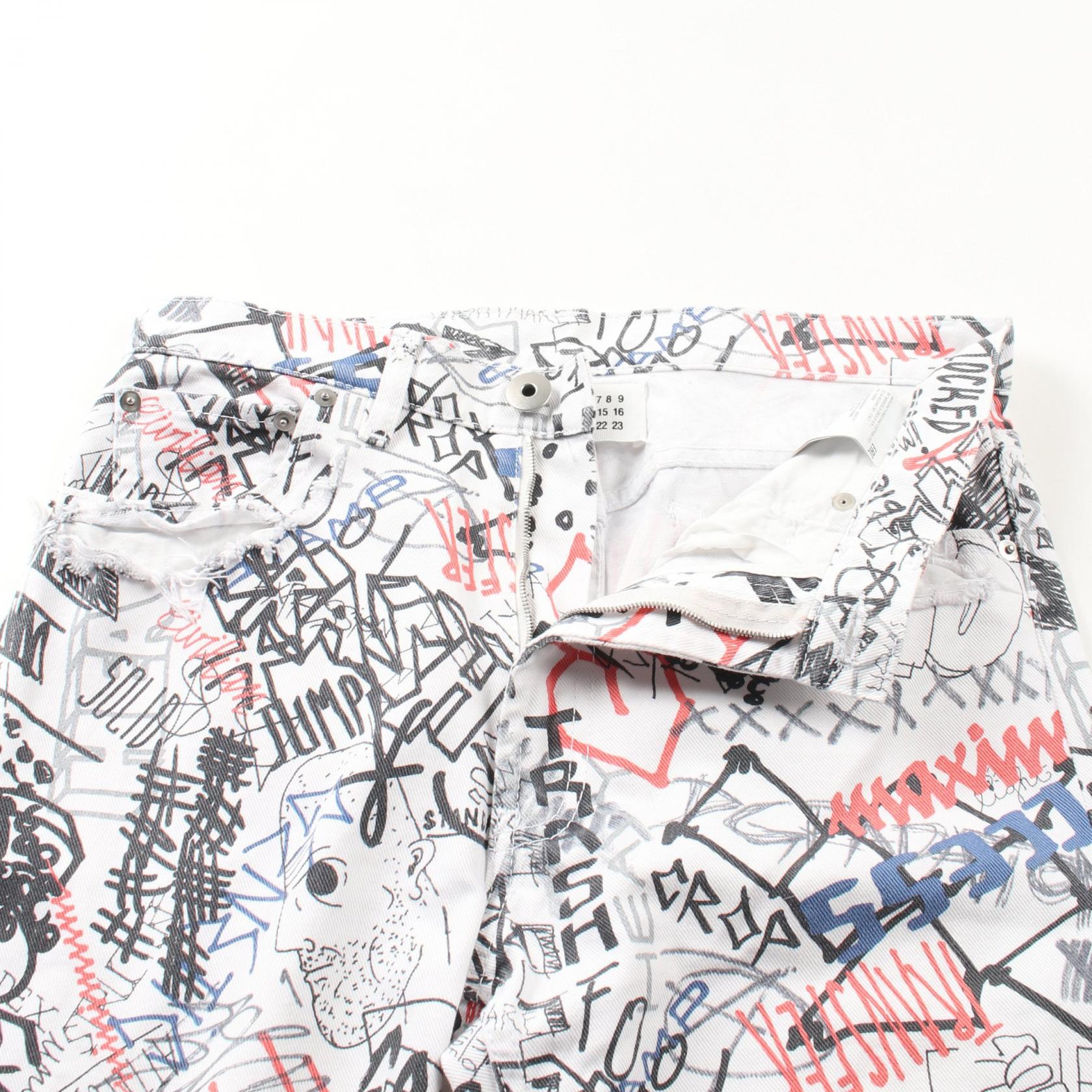 Maison Margiela Graffiti Splatter Capri Jeans