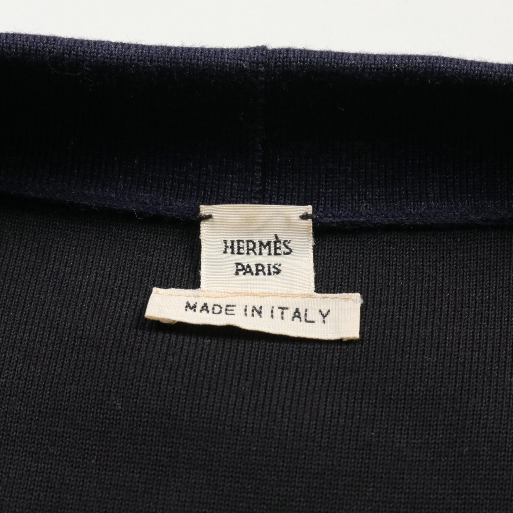 Hermes Wool Leather Cotton Tailored Jacket