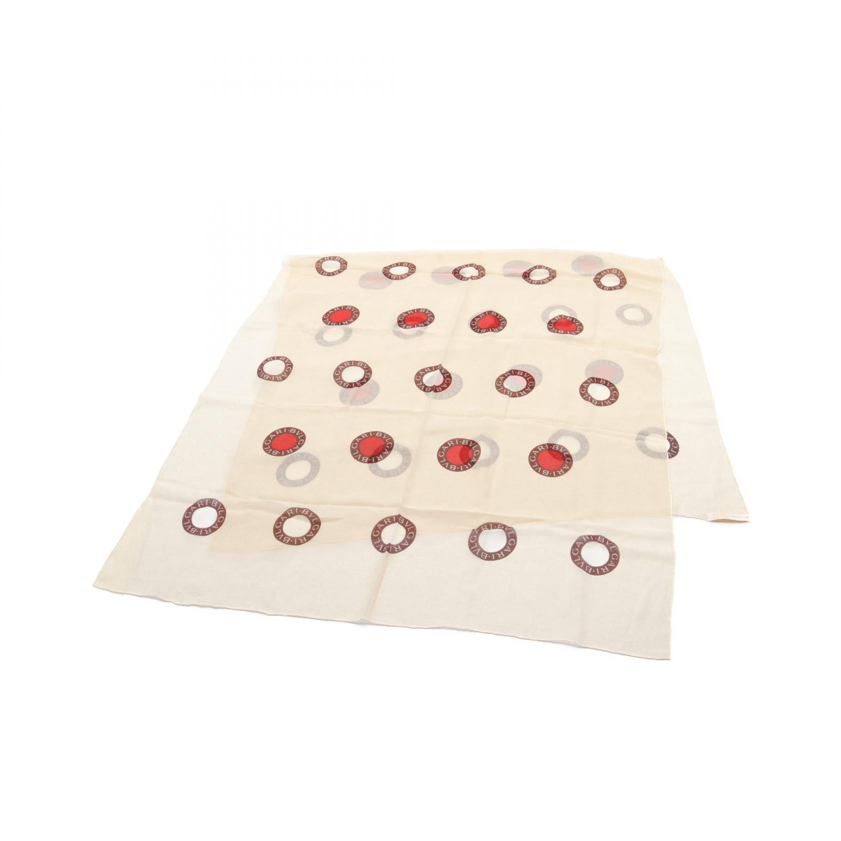 Bvlgari Silk Scarf Beige/Brown/Red