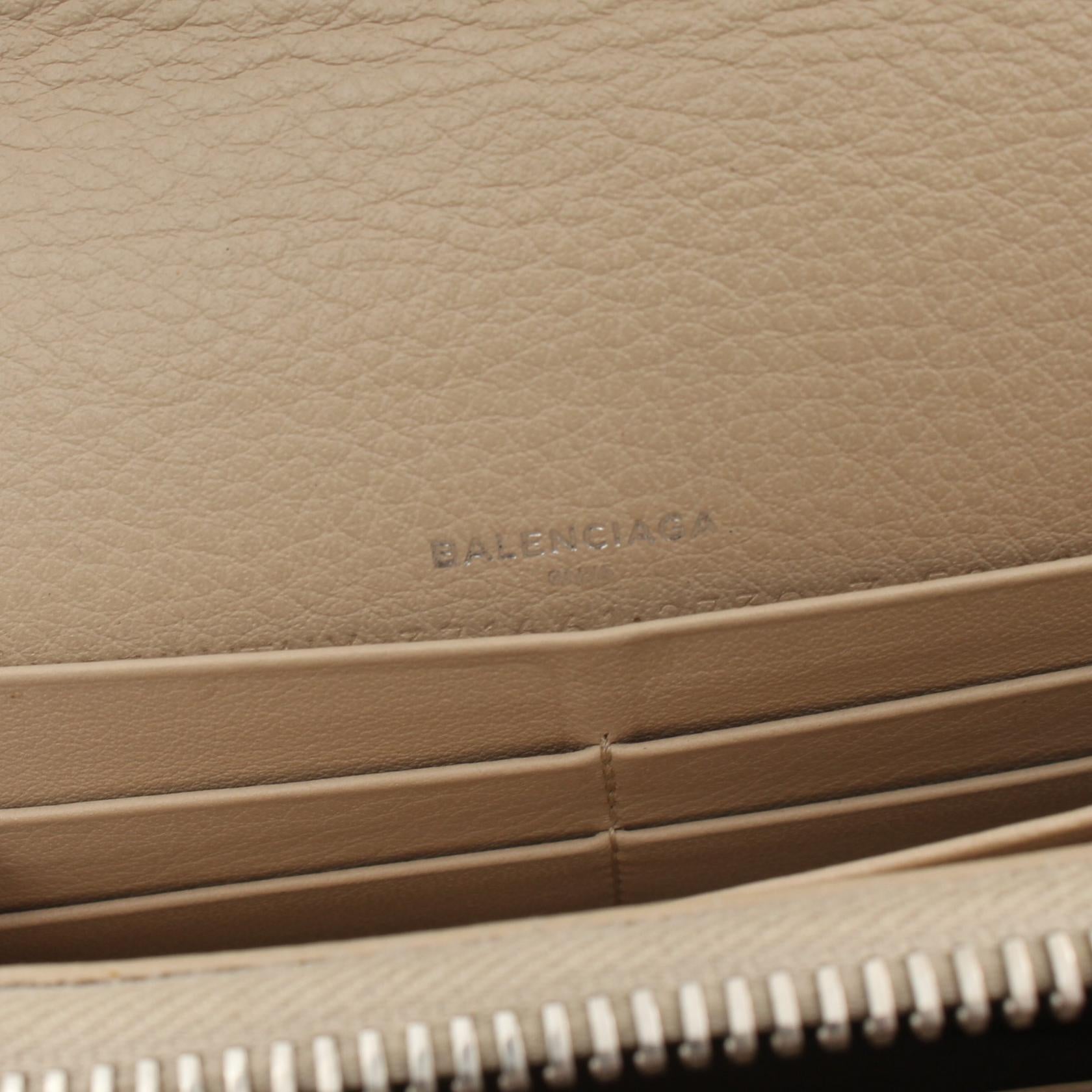 Balenciaga Leather Zip Around Long Wallet