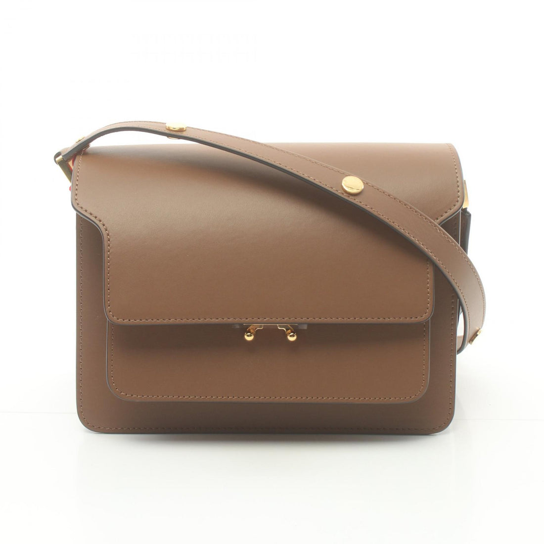 Marni Trunk Leather Shoulder Bag Brown