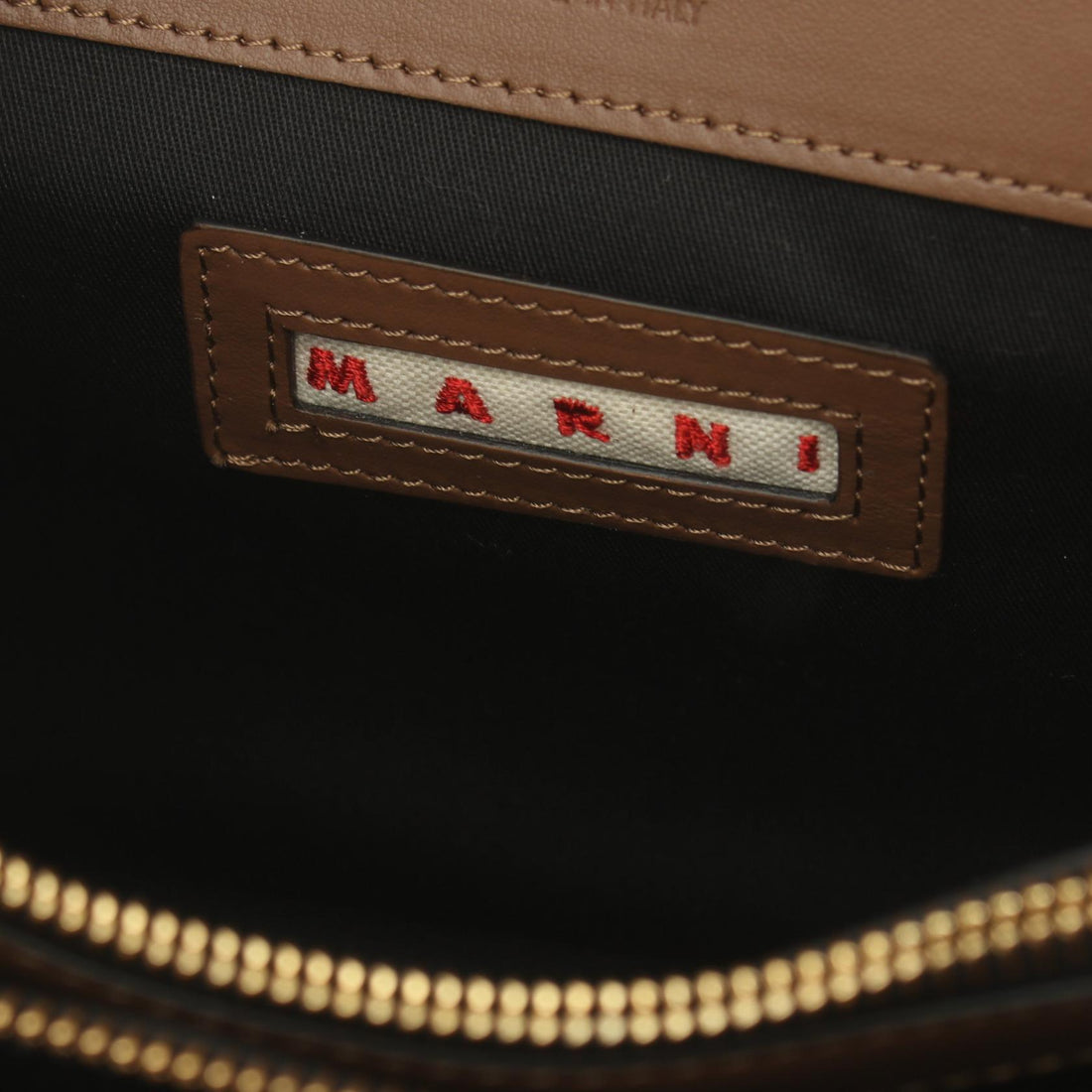 Marni Trunk Leather Shoulder Bag Brown