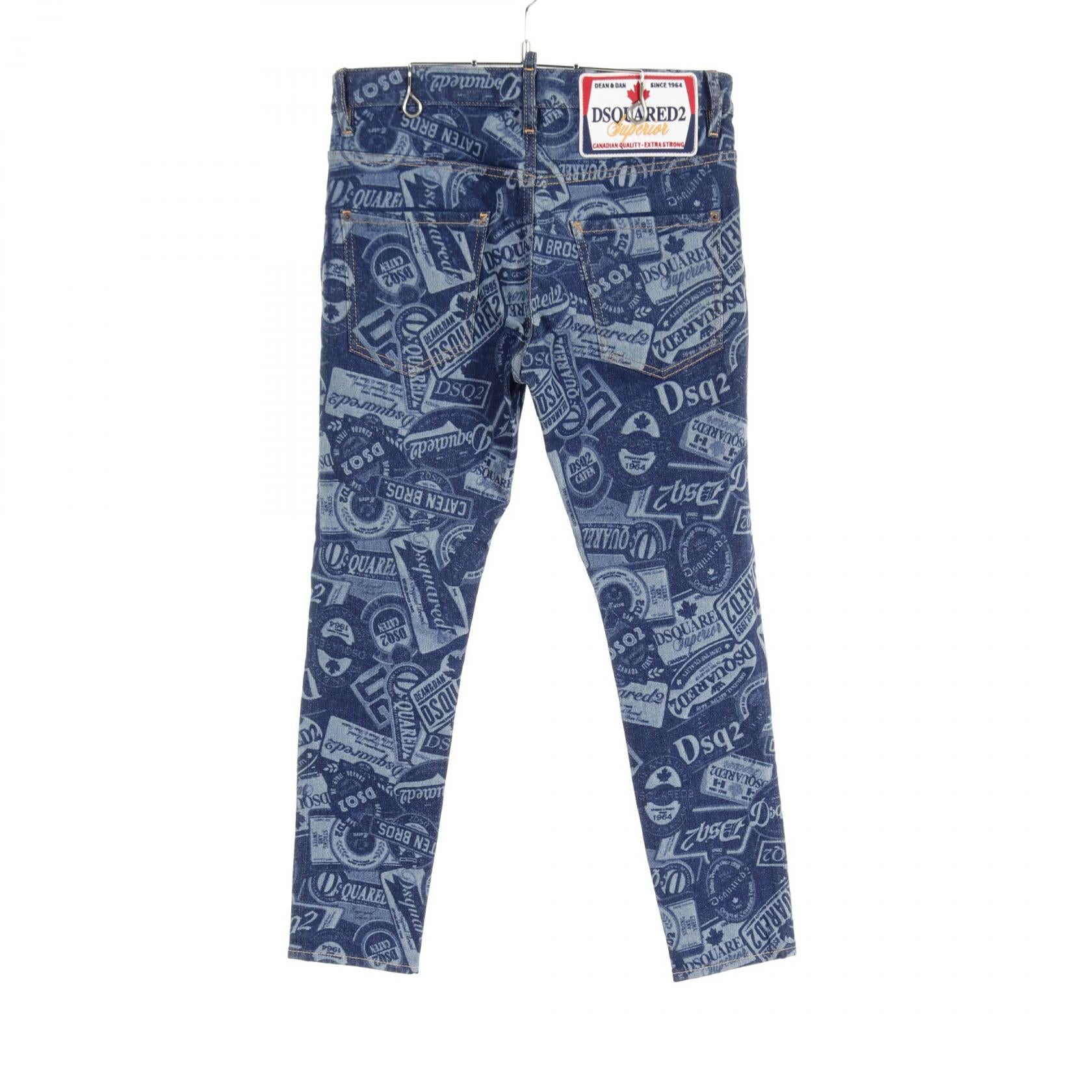 Dsquared2 Cotton Denim Pants Blue