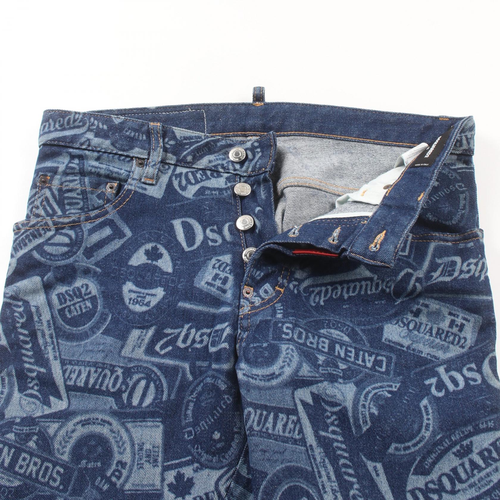 Dsquared2 Cotton Denim Pants Blue