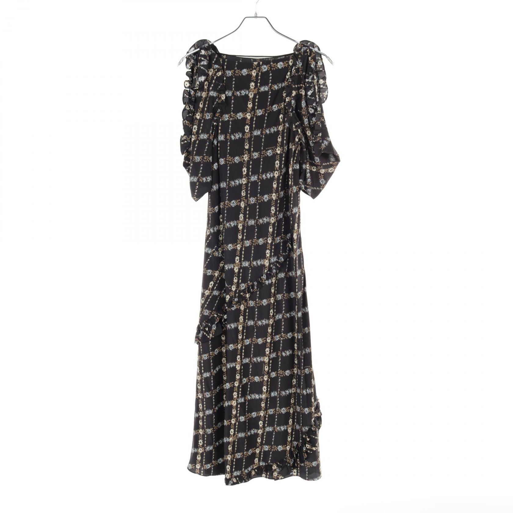 Burberry Silk Dress Black Multicolor