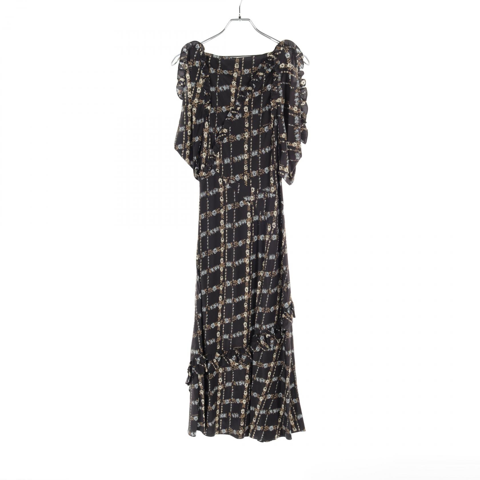 Burberry Silk Dress Black Multicolor