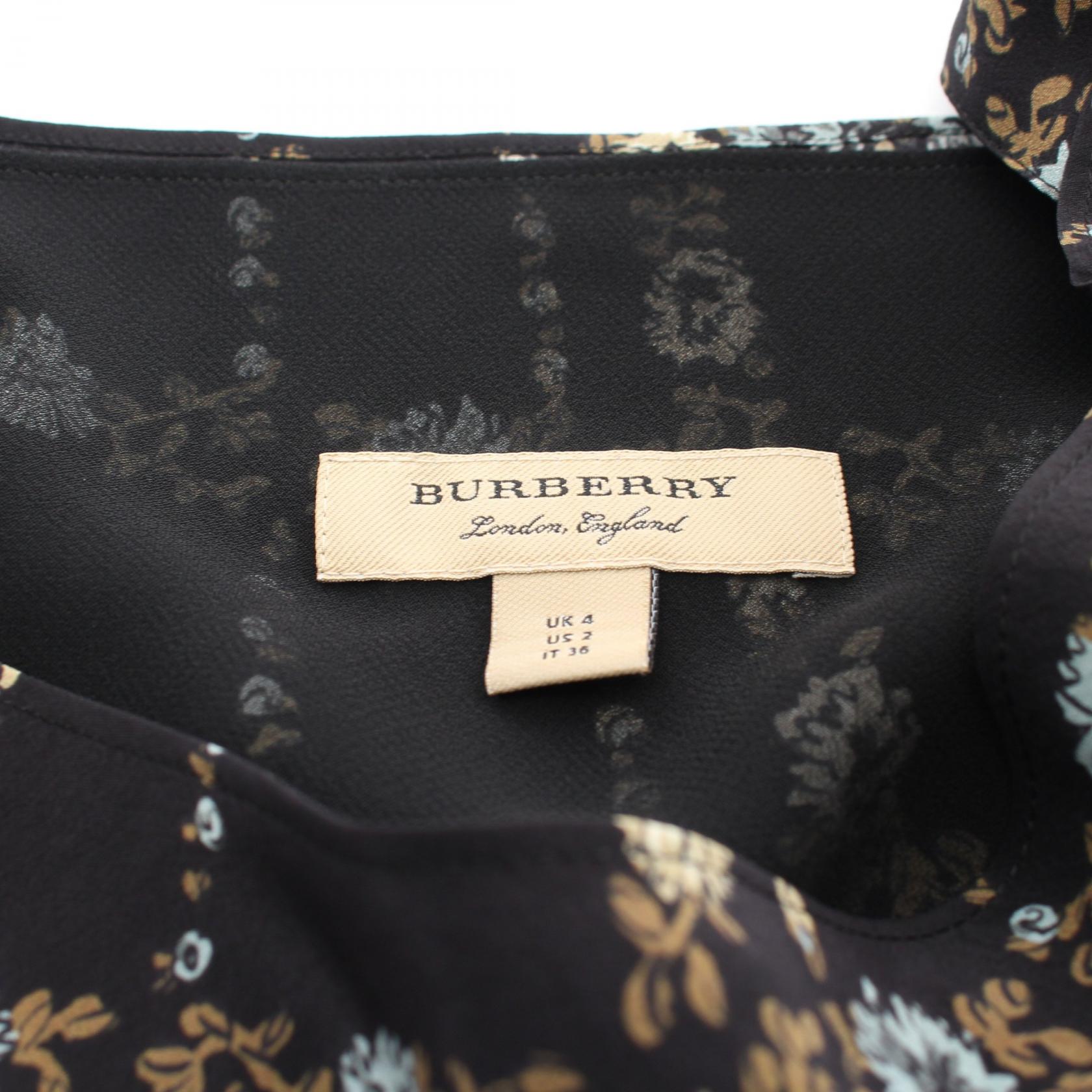 Burberry Silk Dress Black Multicolor