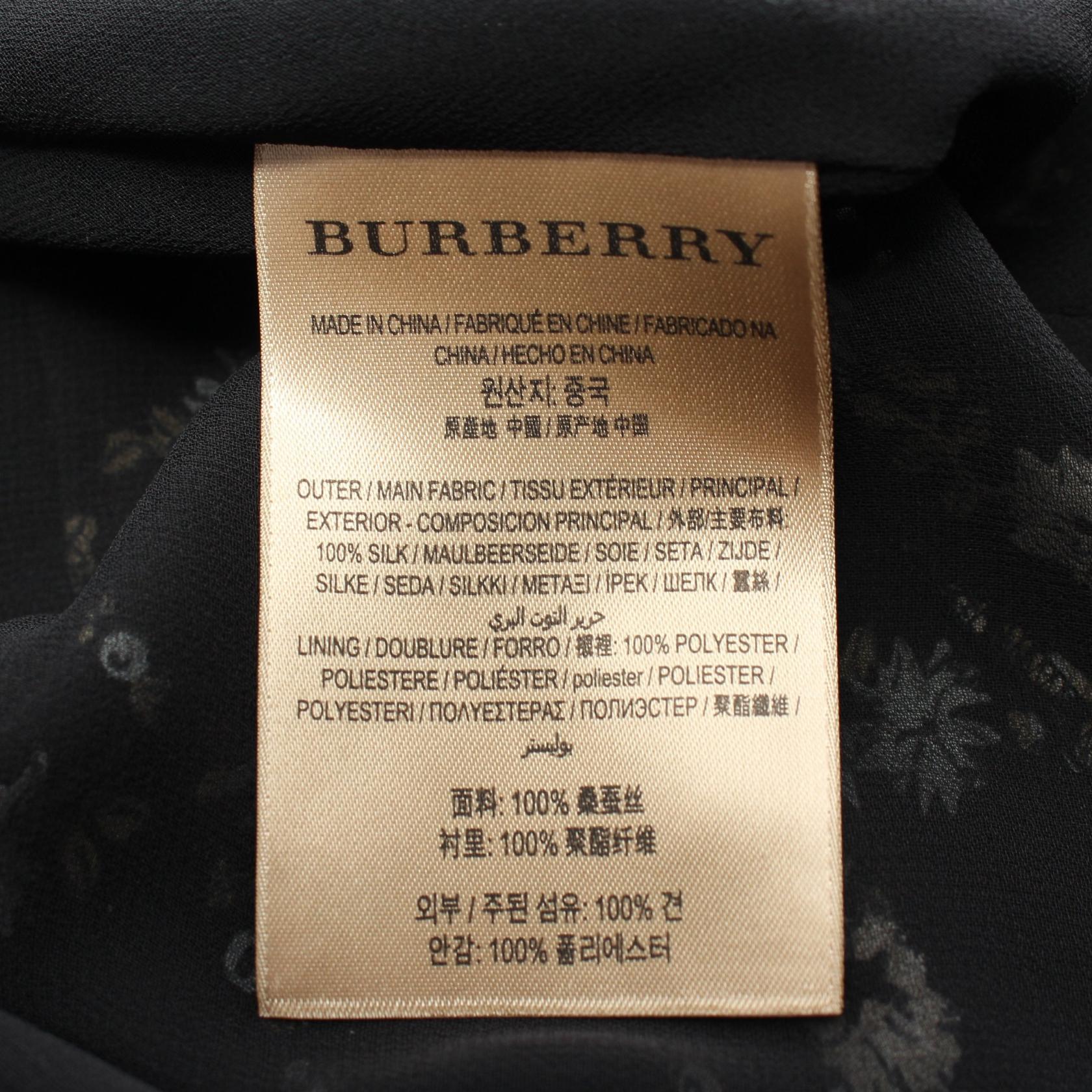 Burberry Silk Dress Black Multicolor