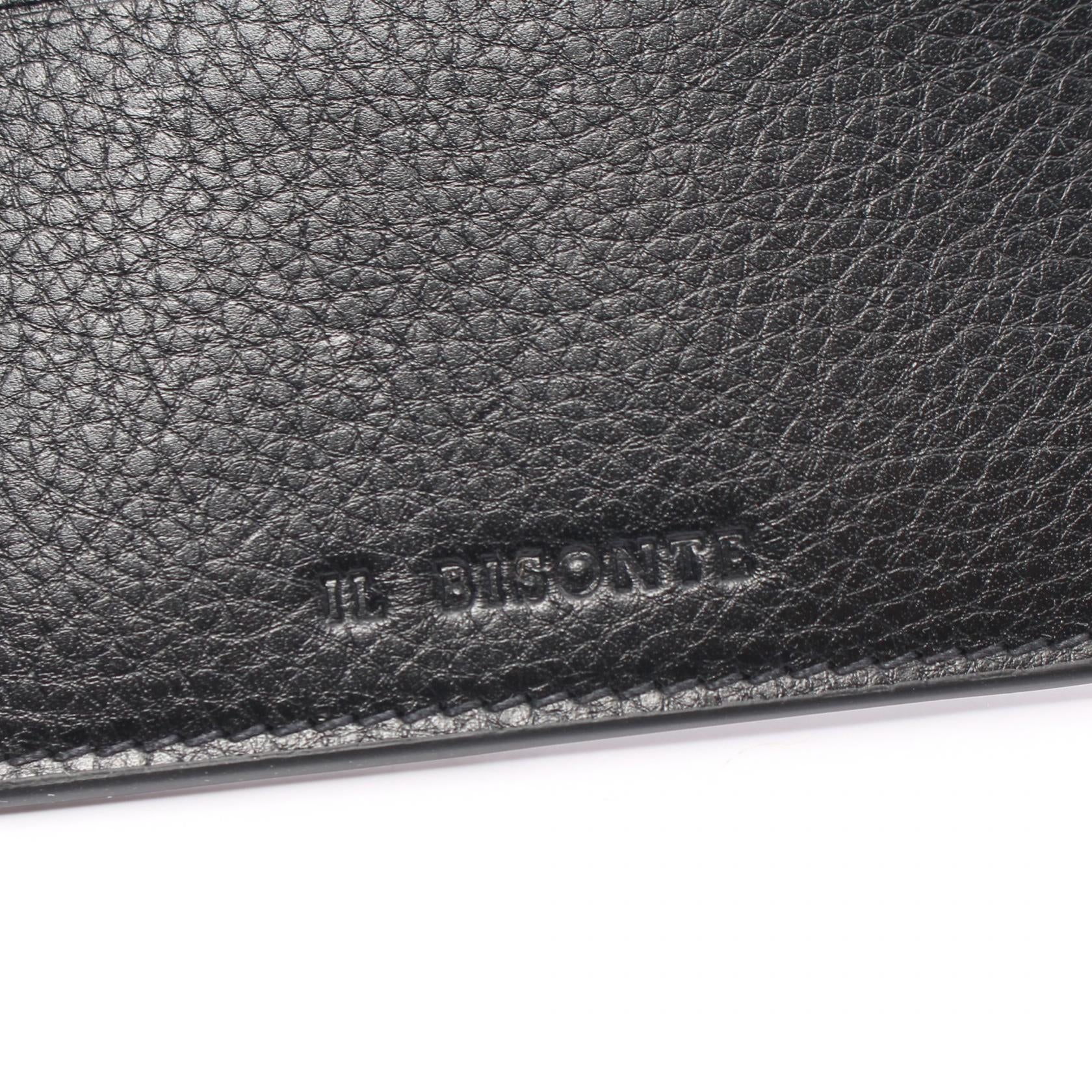 IL BISONTE Leather Card Case Black