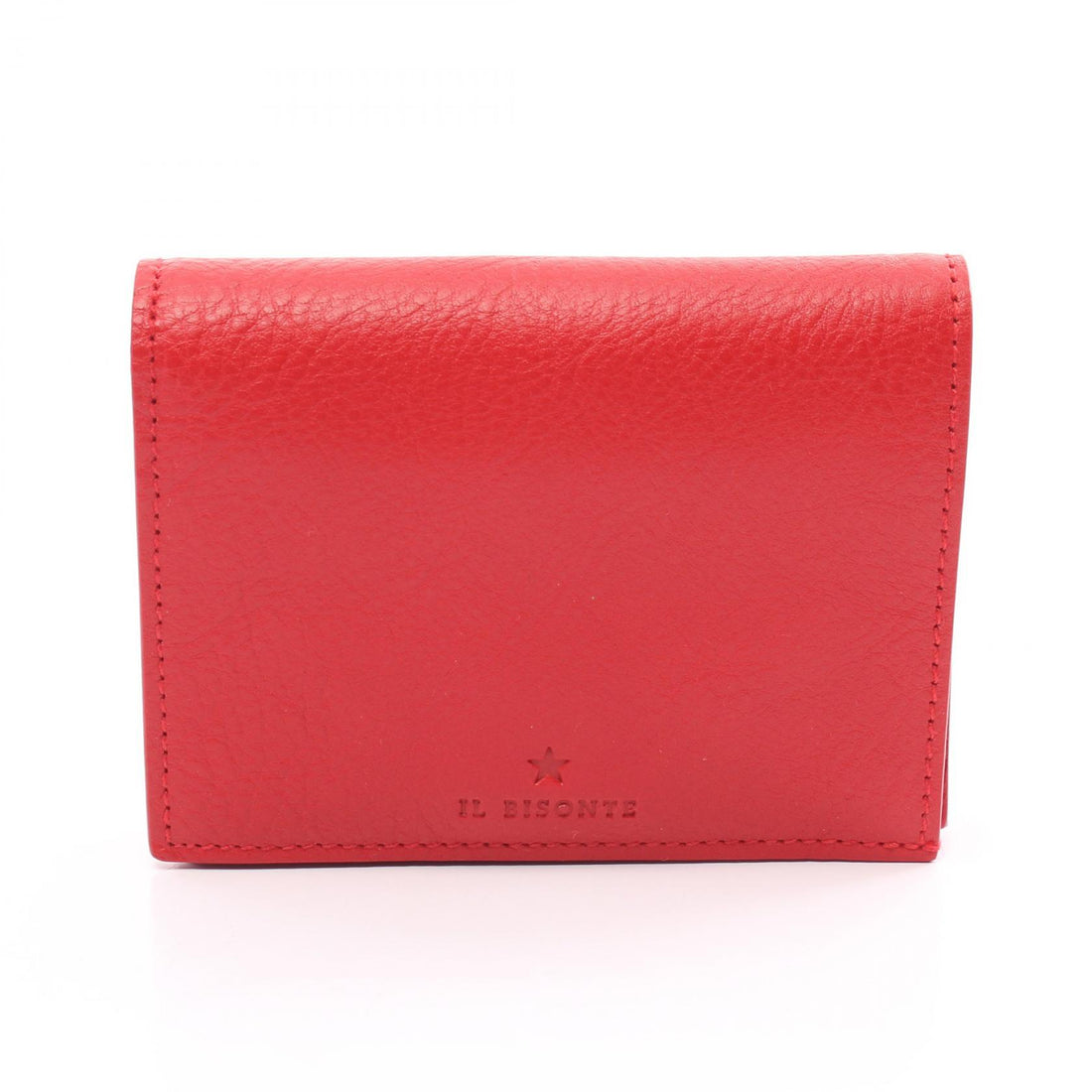 IL BISONTE OLIVETA Leather Bifold Wallet Red