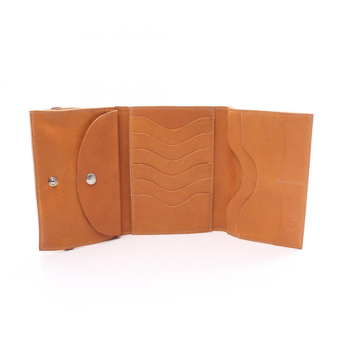 IL BISONTE Leather Trifold Wallet Brown