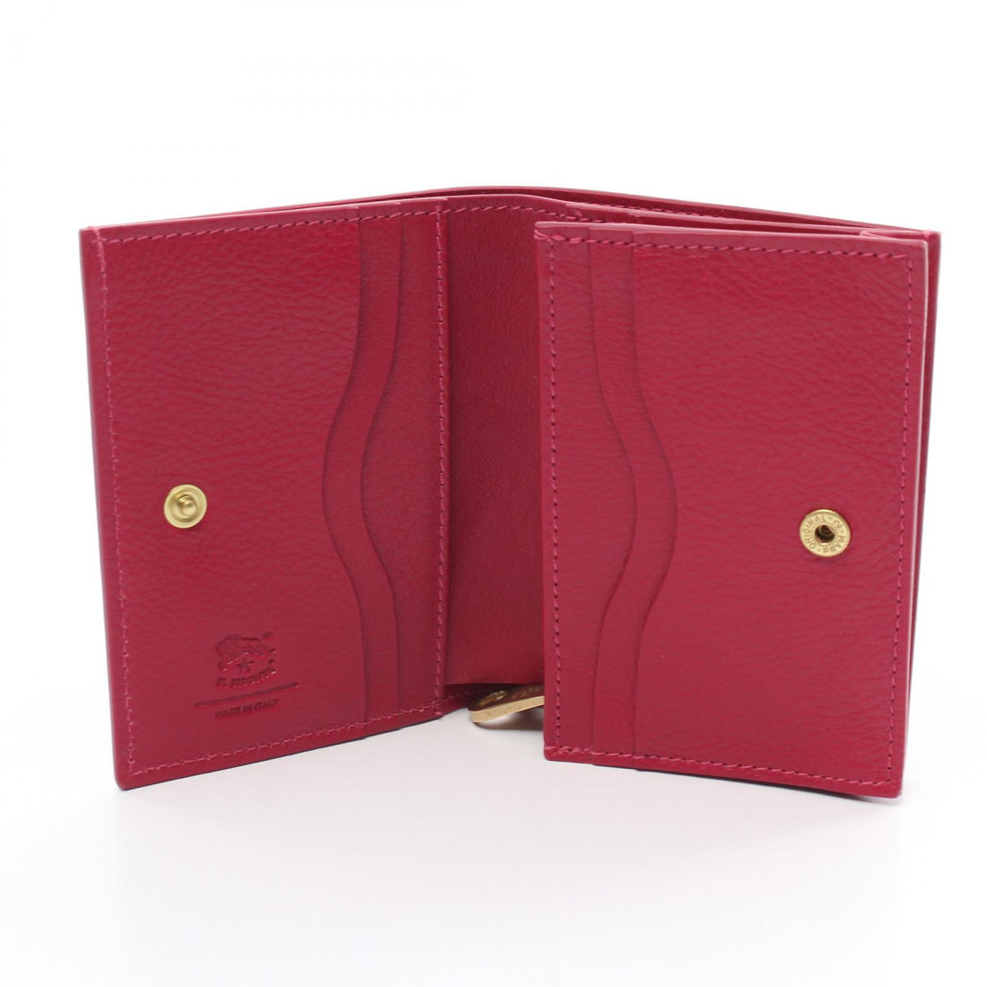 IL BISONTE OLIVETA Leather Bifold Wallet Pink