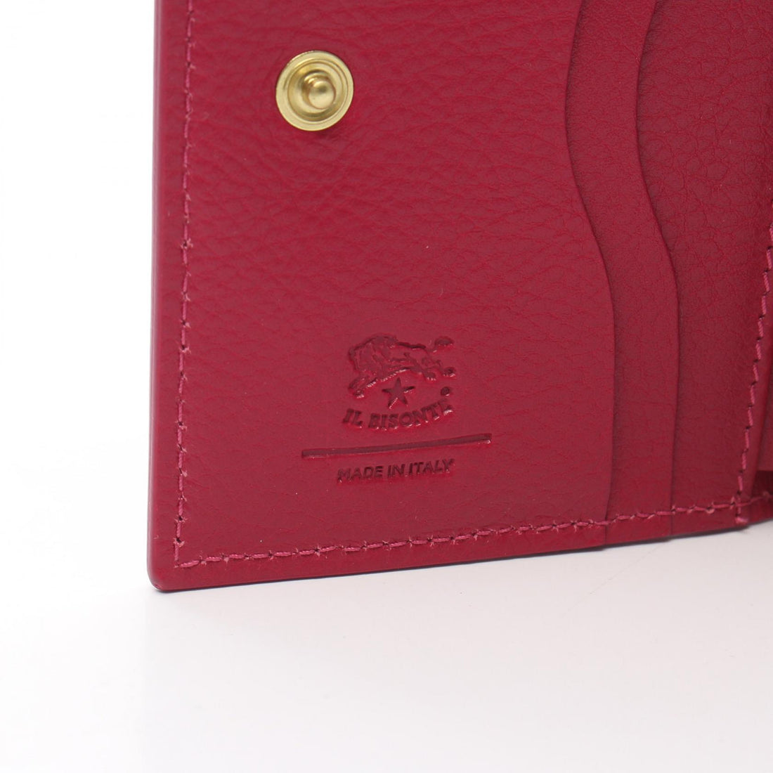 IL BISONTE OLIVETA Leather Bifold Wallet Pink