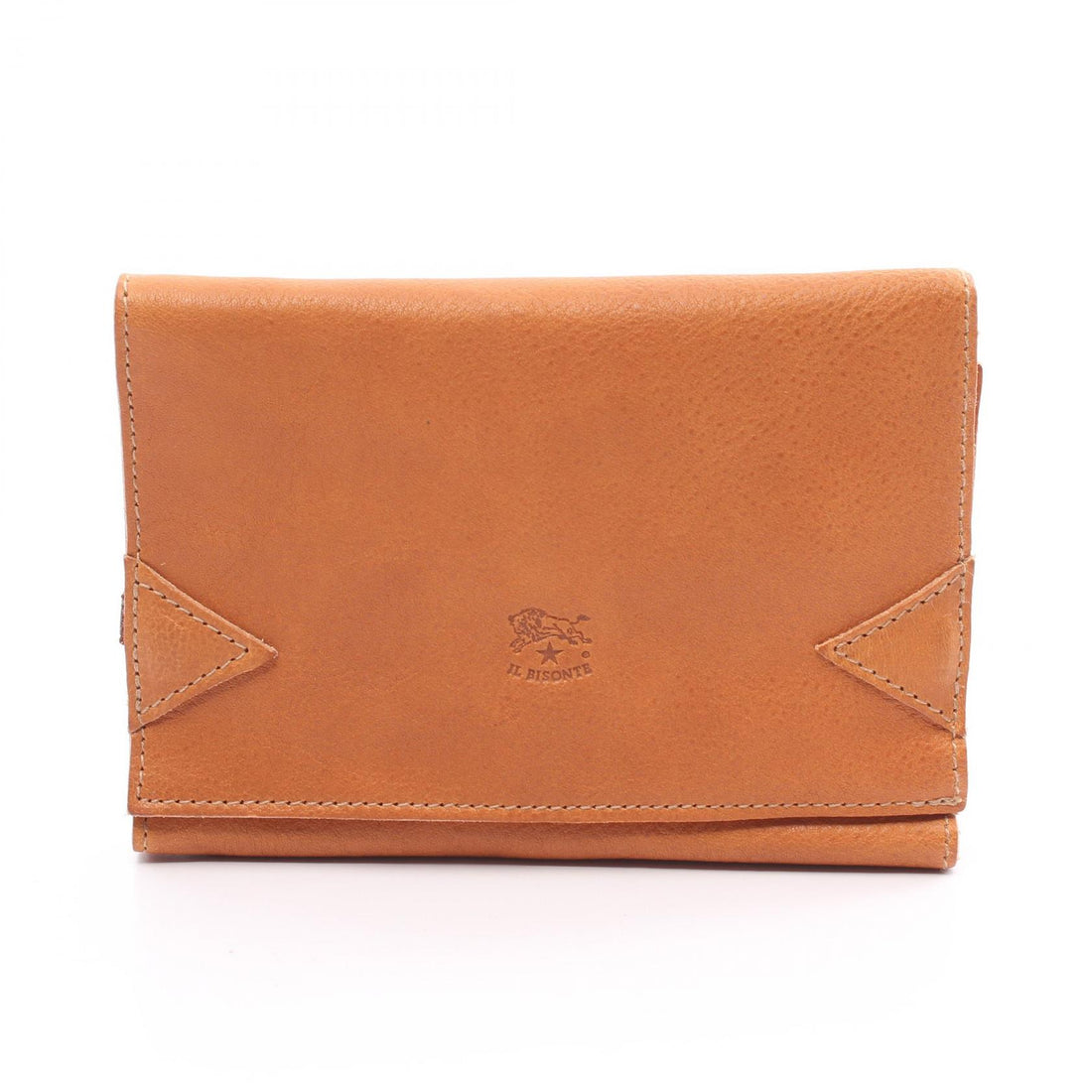 IL BISONTE Leather Trifold Wallet Brown