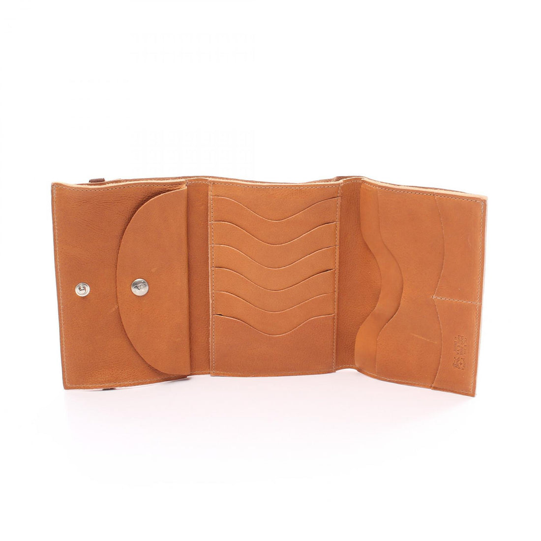 IL BISONTE Leather Trifold Wallet Brown