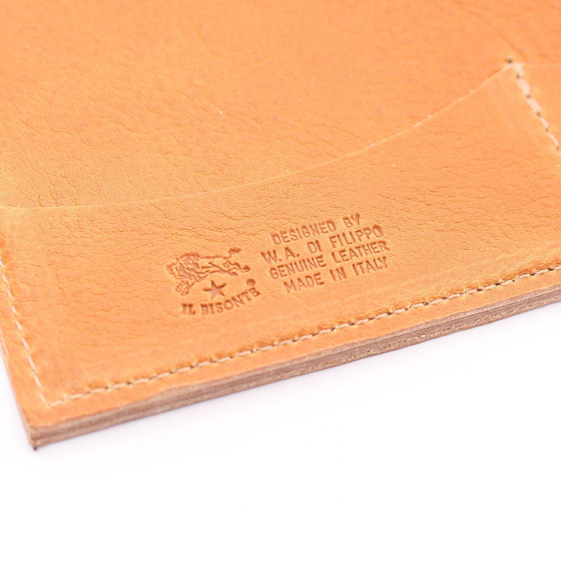 IL BISONTE Leather Trifold Wallet Brown