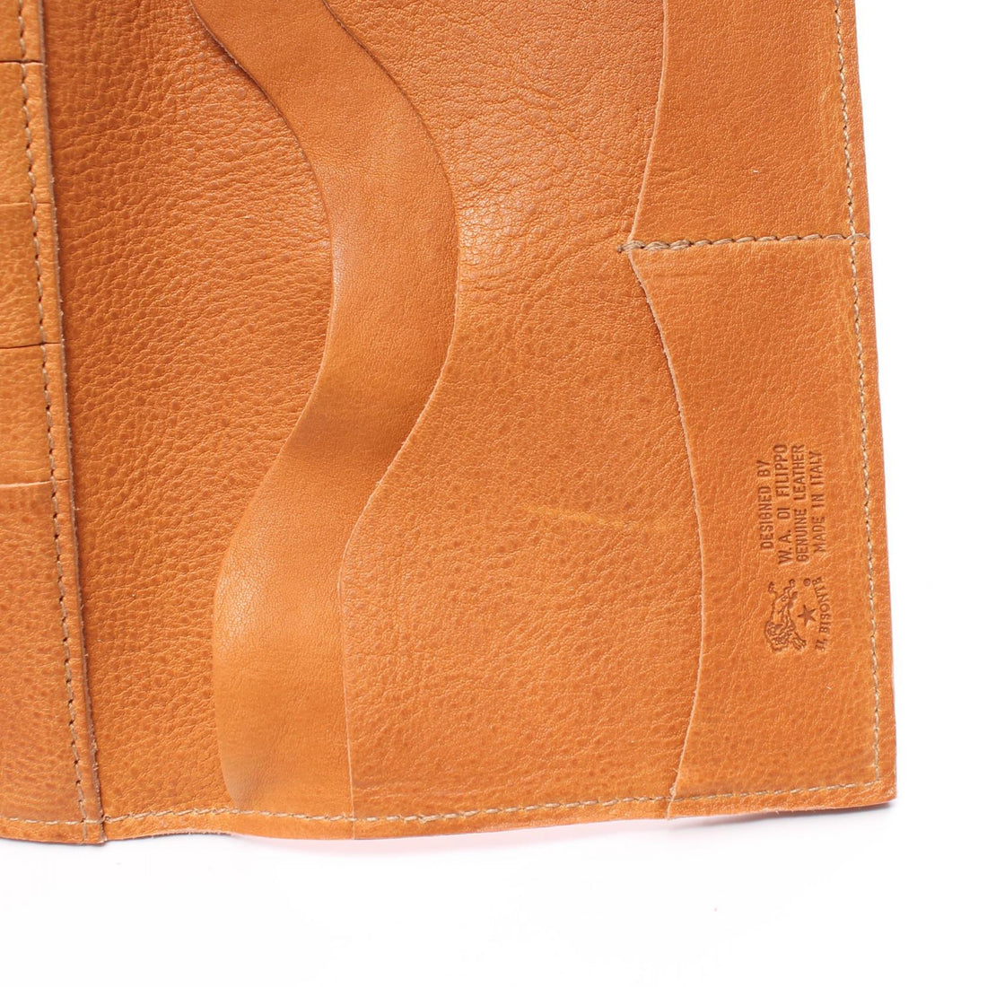 IL BISONTE Leather Trifold Wallet Brown