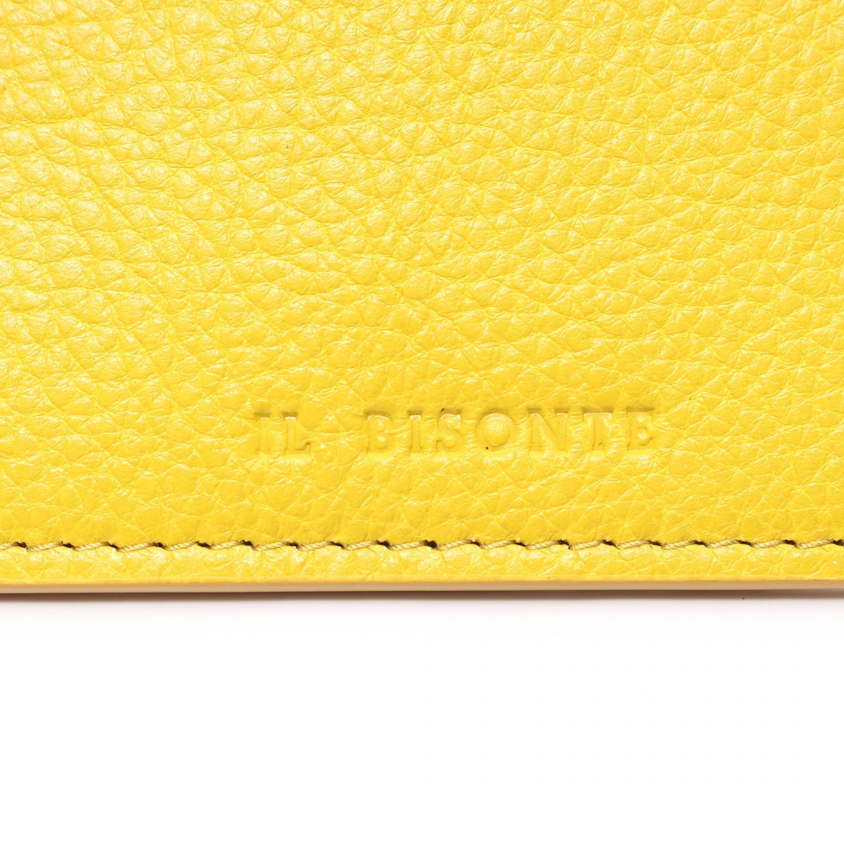 IL BISONTE Leather Card Case Yellow