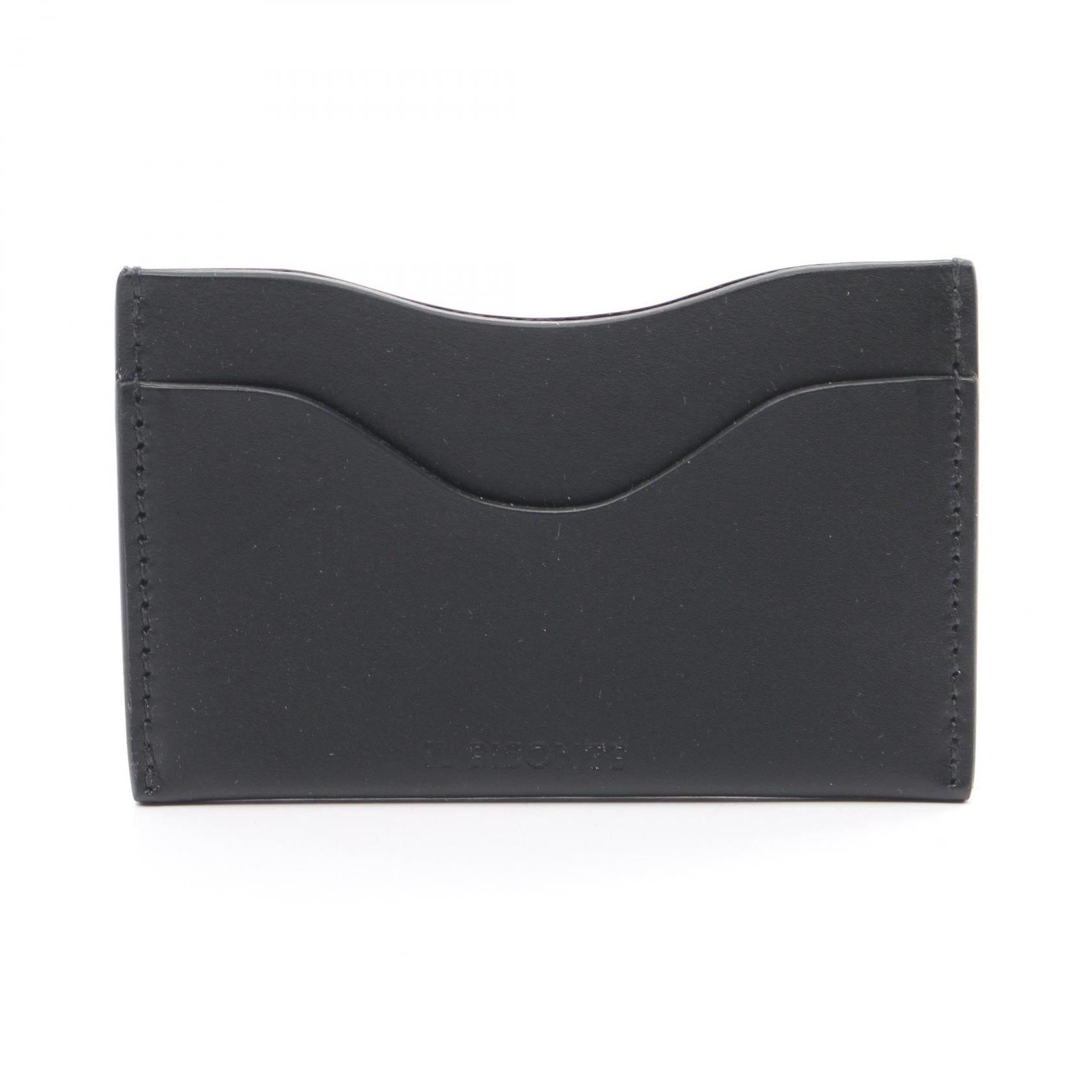 IL BISONTE Leather Card Case Black