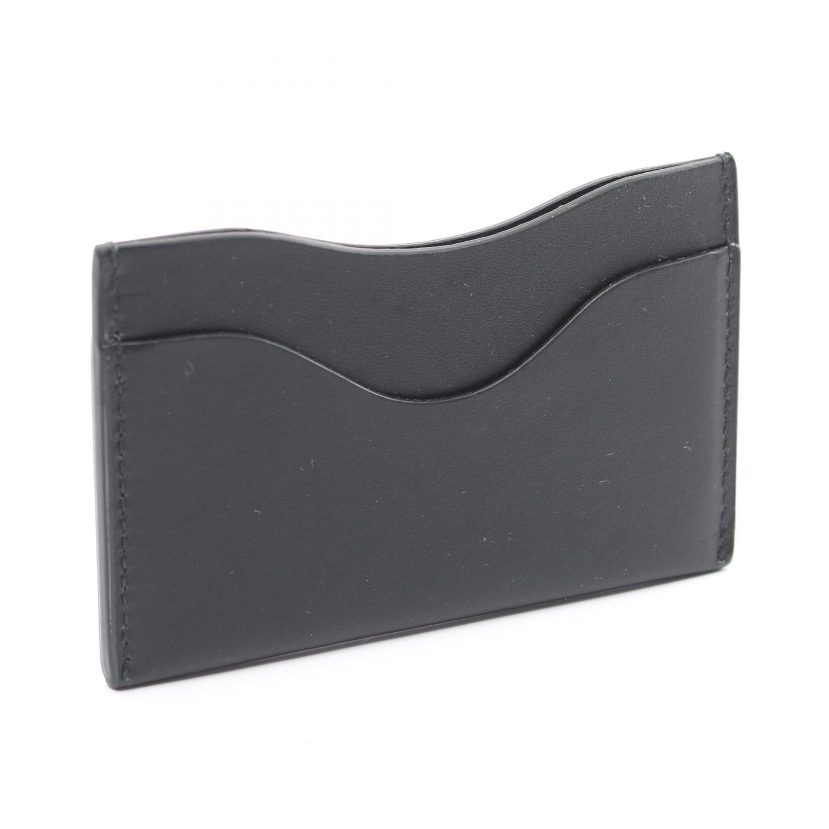 IL BISONTE Leather Card Case Black