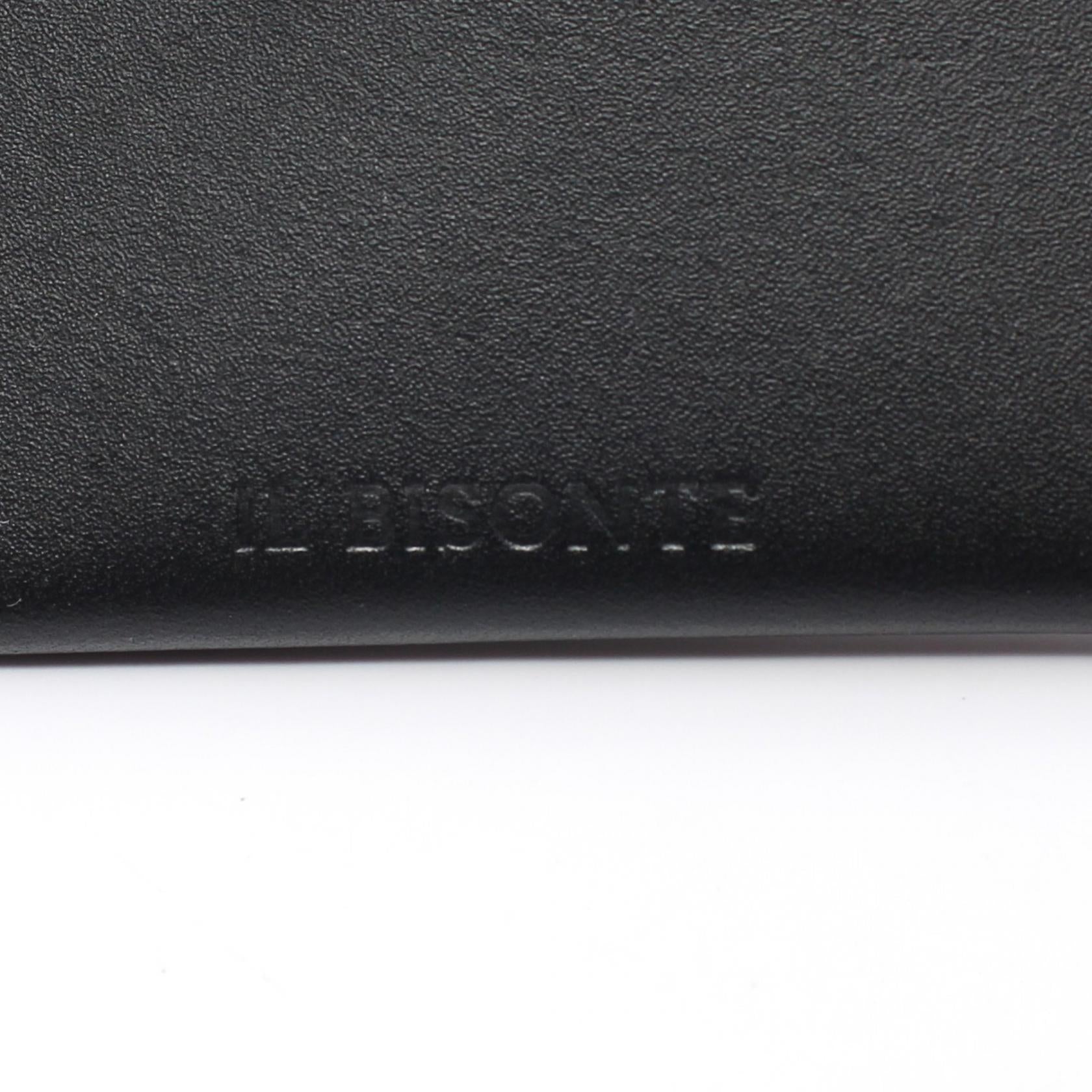 IL BISONTE Leather Card Case Black