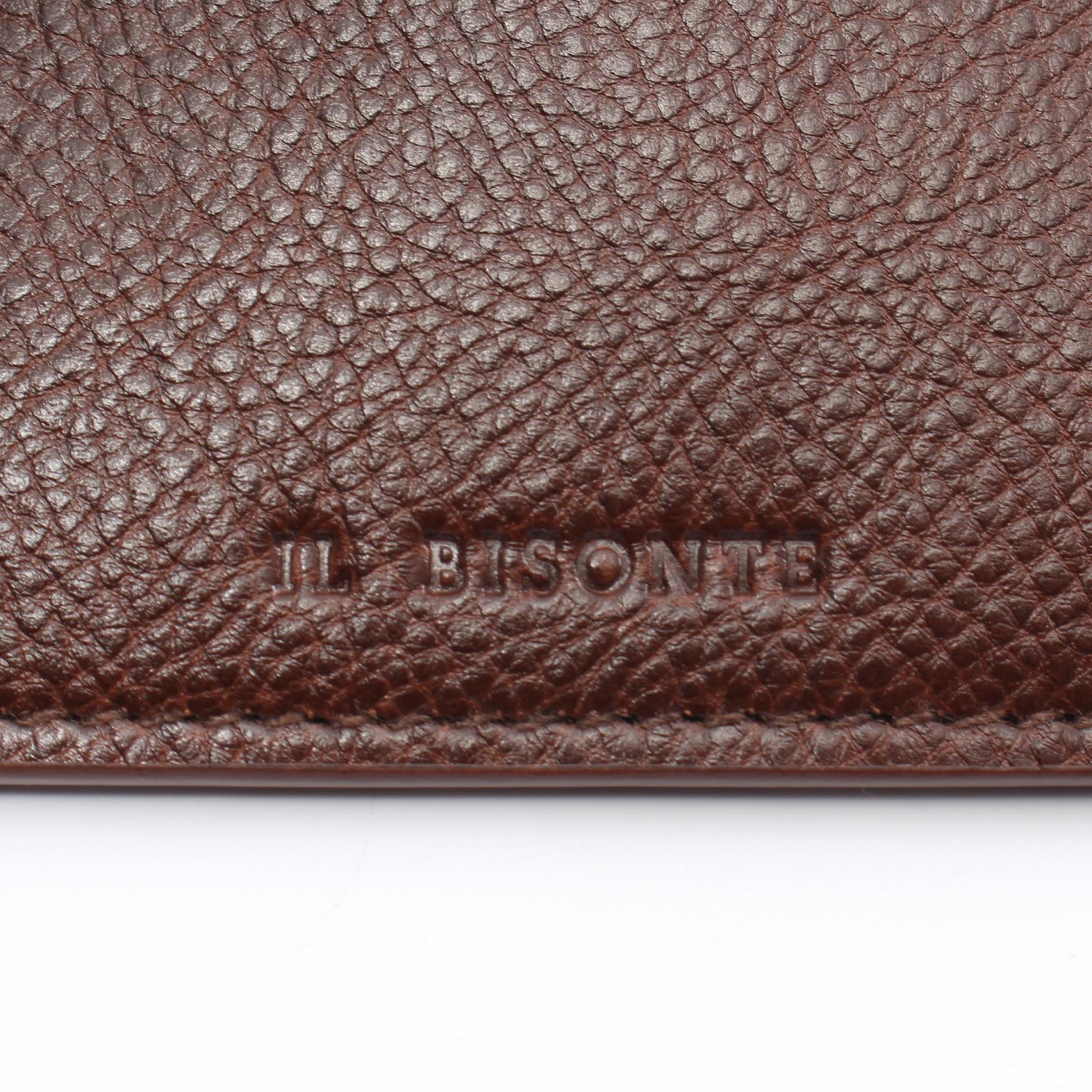 IL BISONTE Leather Card Case Brown