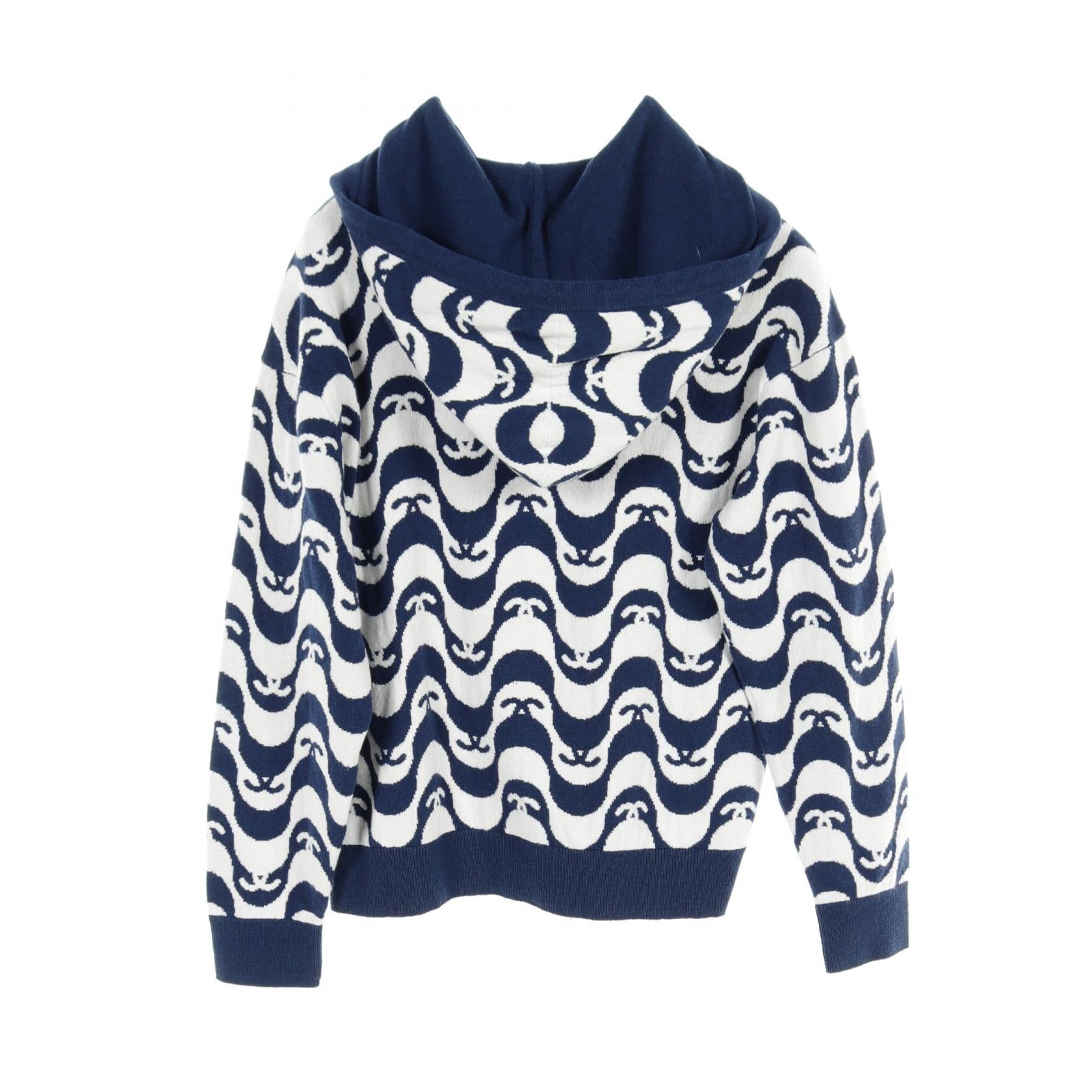 Chanel Cashmere Coco Mark Hoodie Navy/White