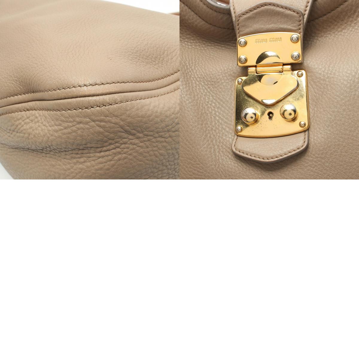 Miu Miu Leather Shoulder Bag Beige