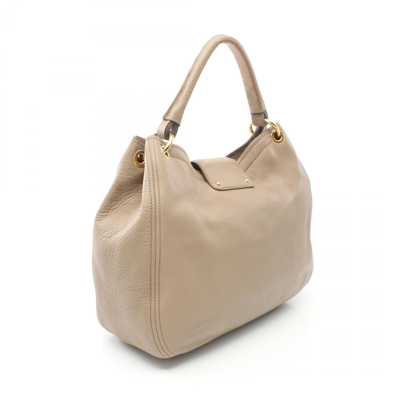 Miu Miu Leather Shoulder Bag Beige