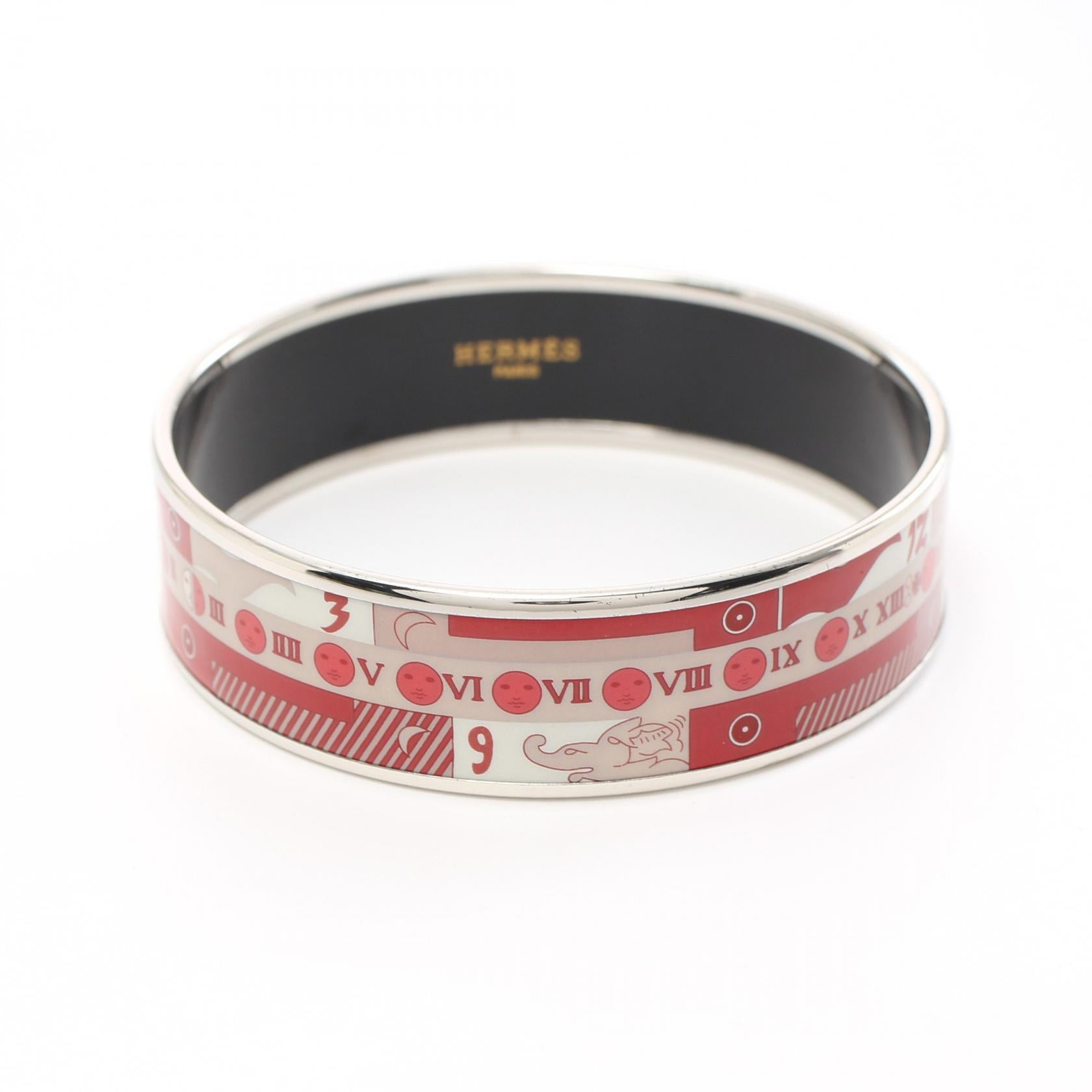 Hermes Enamel GM Bangle Stainless Steel