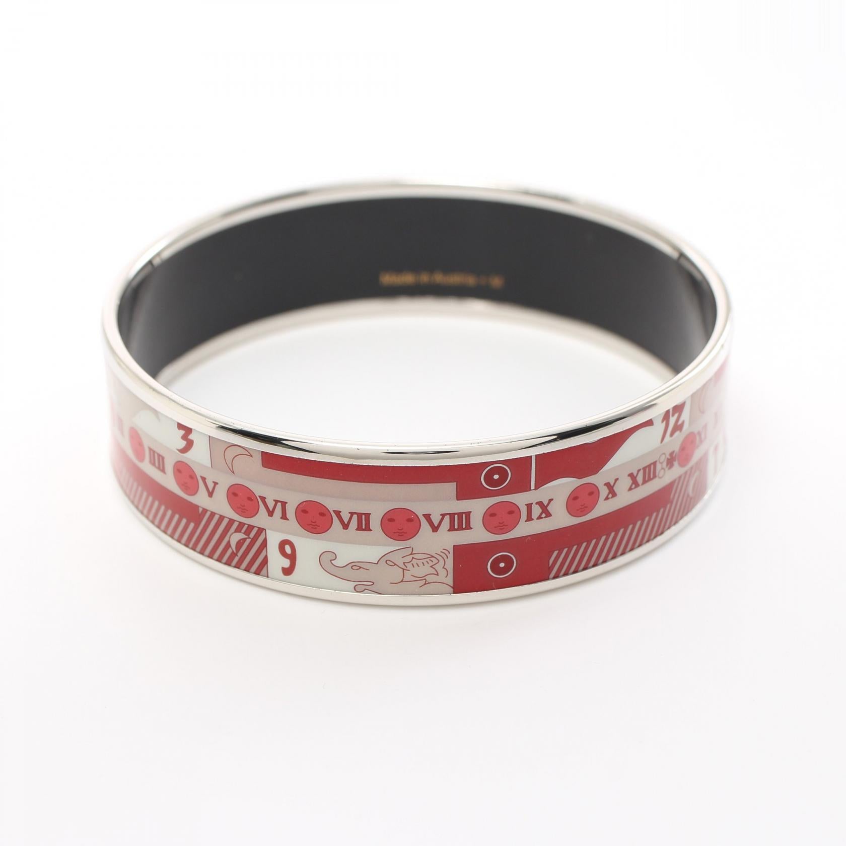 Hermes Enamel GM Bangle Stainless Steel