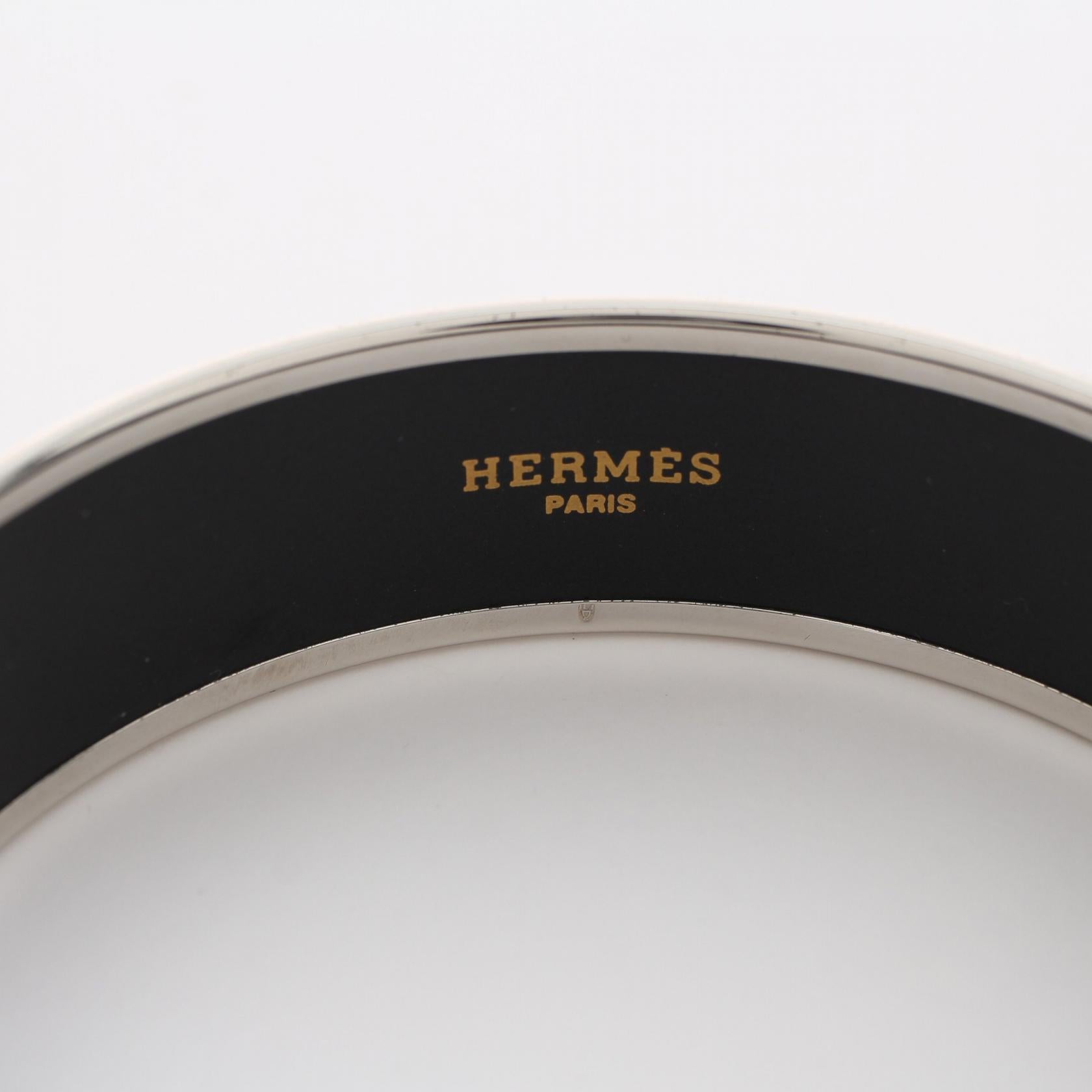 Hermes Enamel GM Bangle Stainless Steel