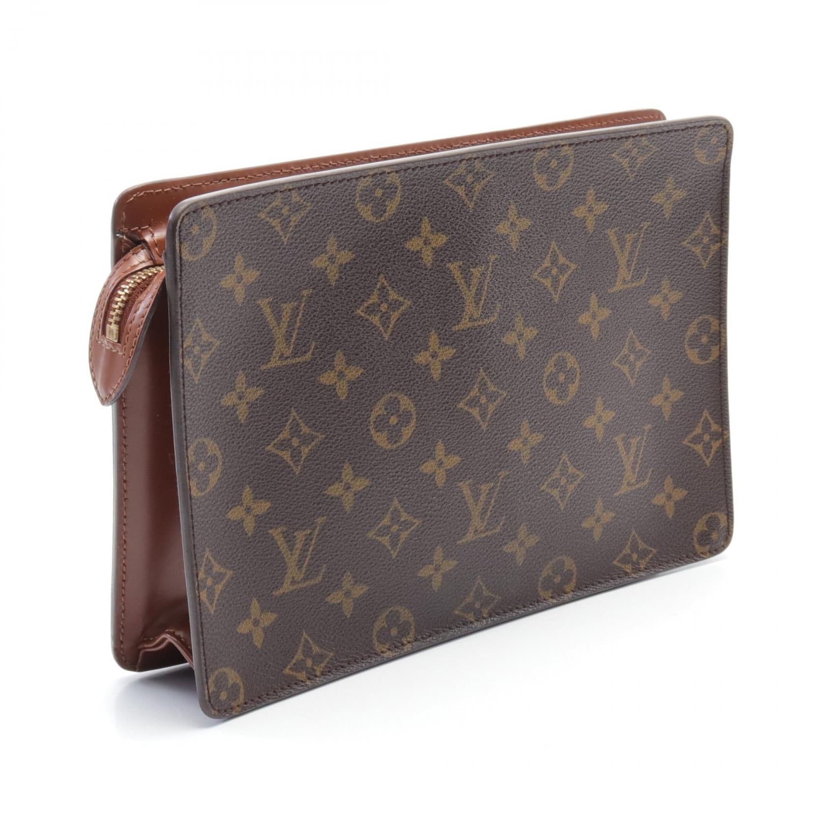 Louis Vuitton Monogram Pochette Homme Canvas Clutch Bag M51795 in Very Good Condition