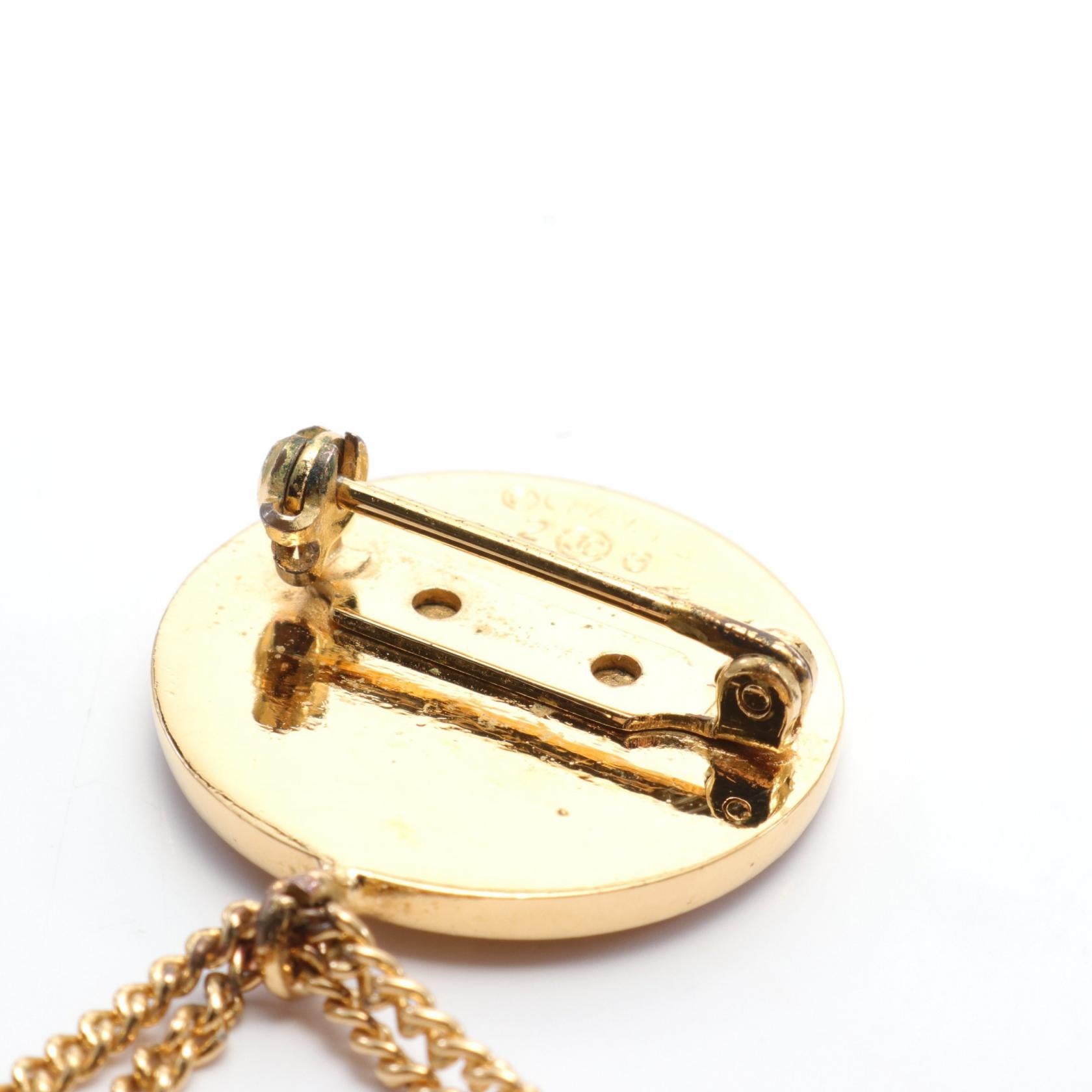 Chanel Matelasse Chain Bag Brooch Gold