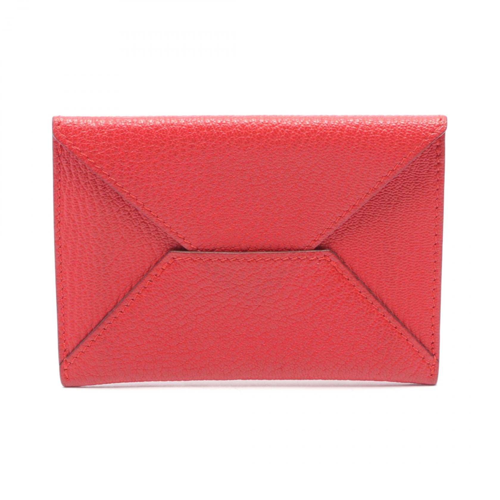 Hermes Chevre Envelope Card Case Red