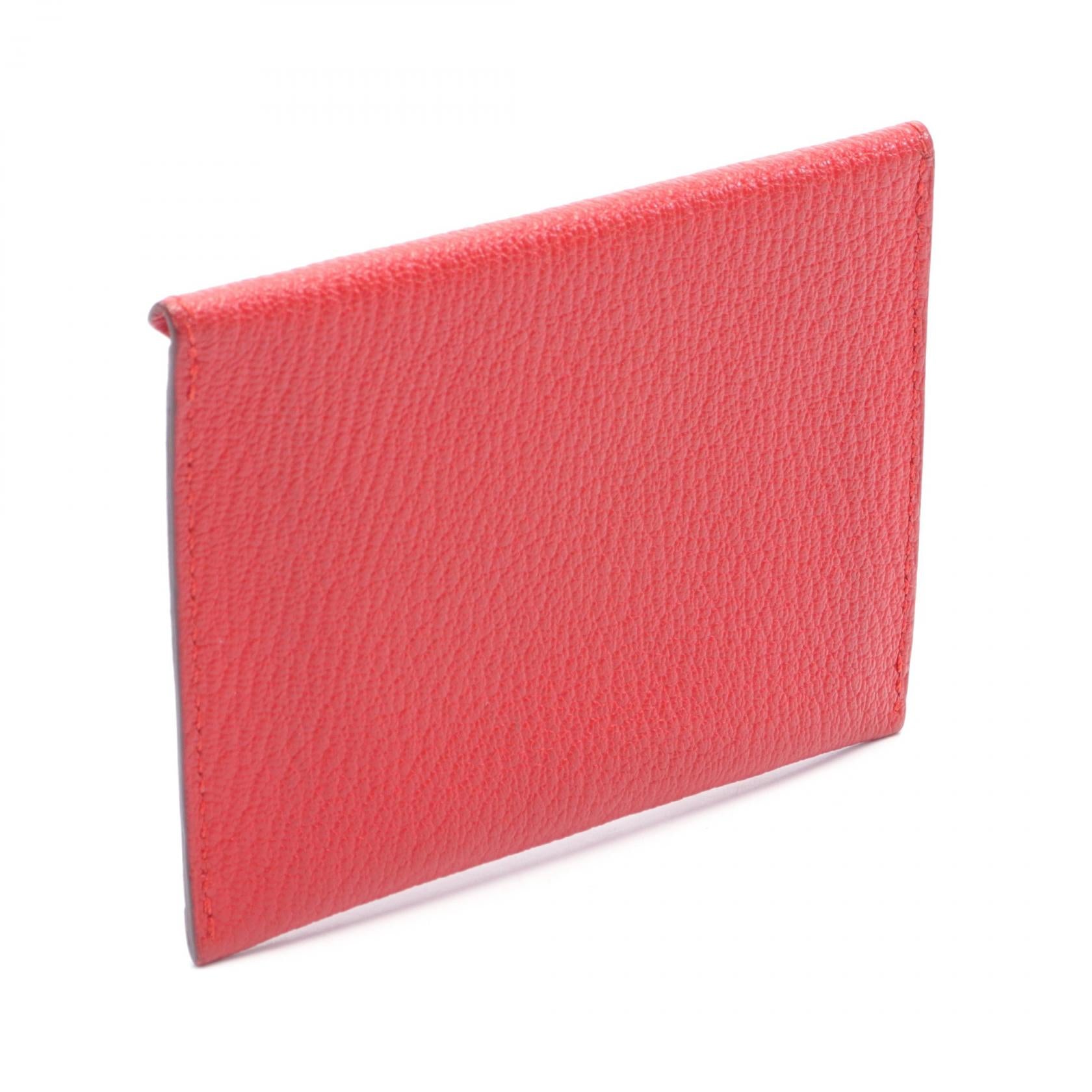 Hermes Chevre Envelope Card Case Red