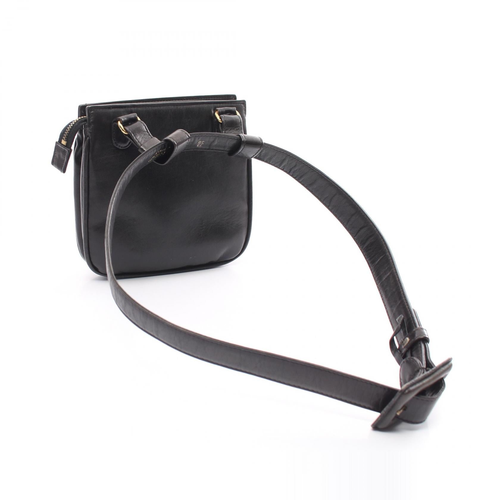 Chanel Lambskin Coco Mark Waist Bag Black