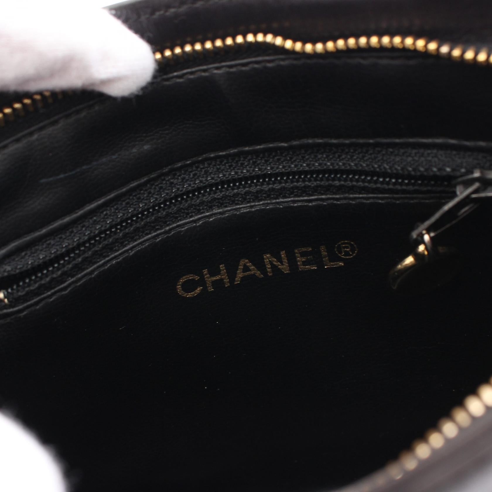 Chanel Lambskin Coco Mark Waist Bag Black