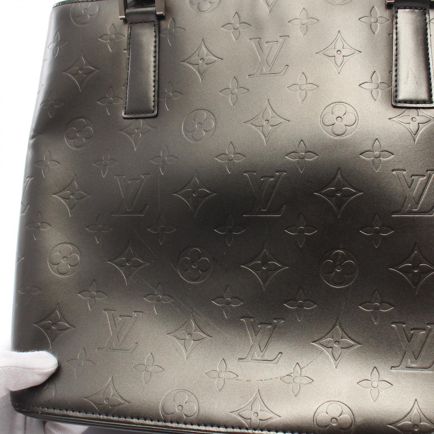 Louis Vuitton Monogram Mat Stockton Leather Handbag M55112 in Good Condition