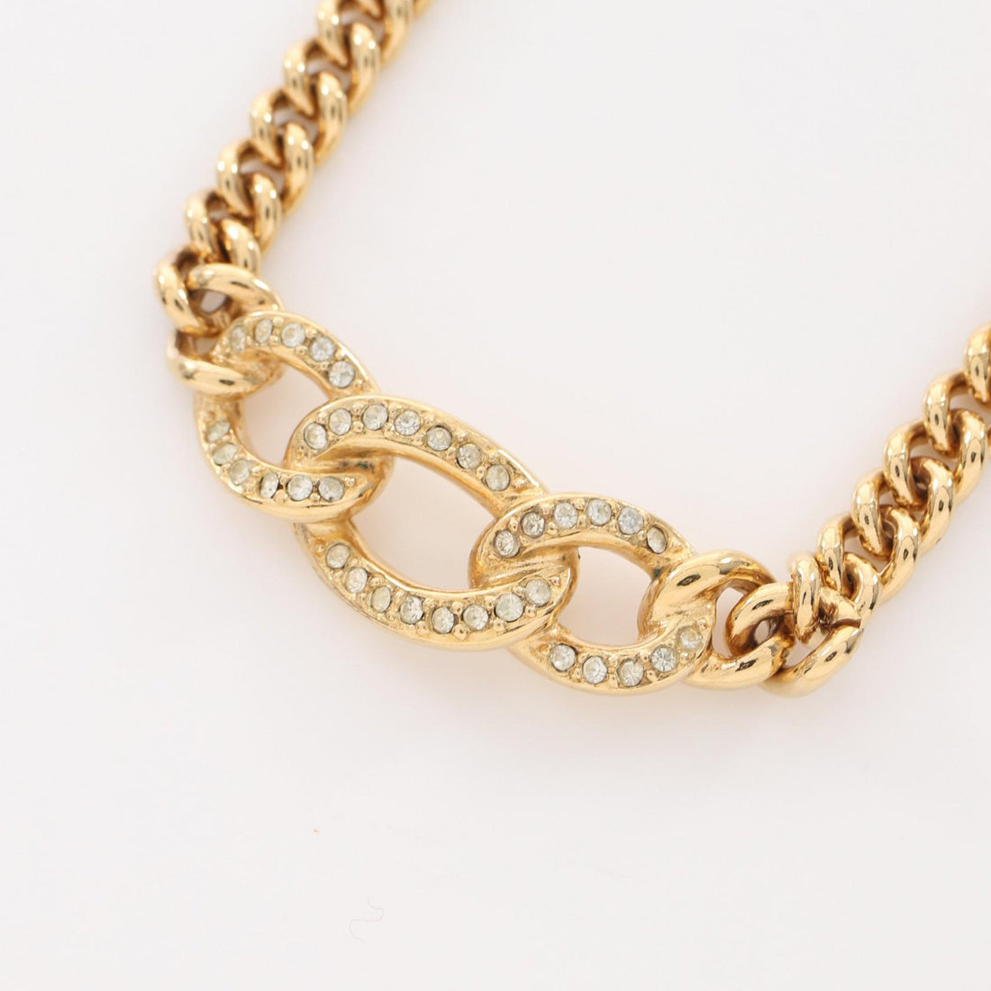 Dior Rhinestone Chain Necklace  Metal Necklace in Great Condition