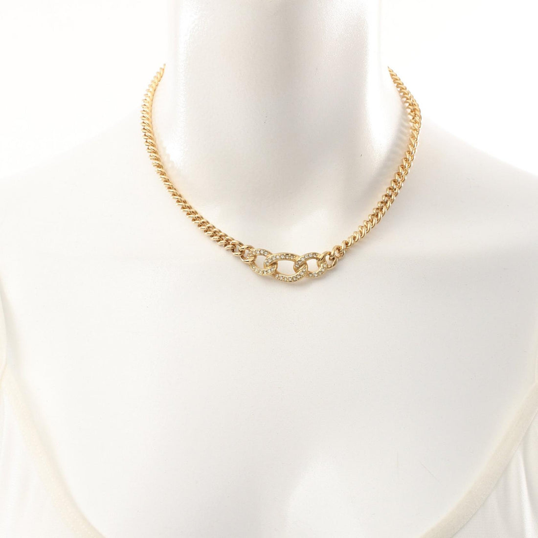 Dior Rhinestone Chain Necklace  Metal Necklace in Great Condition