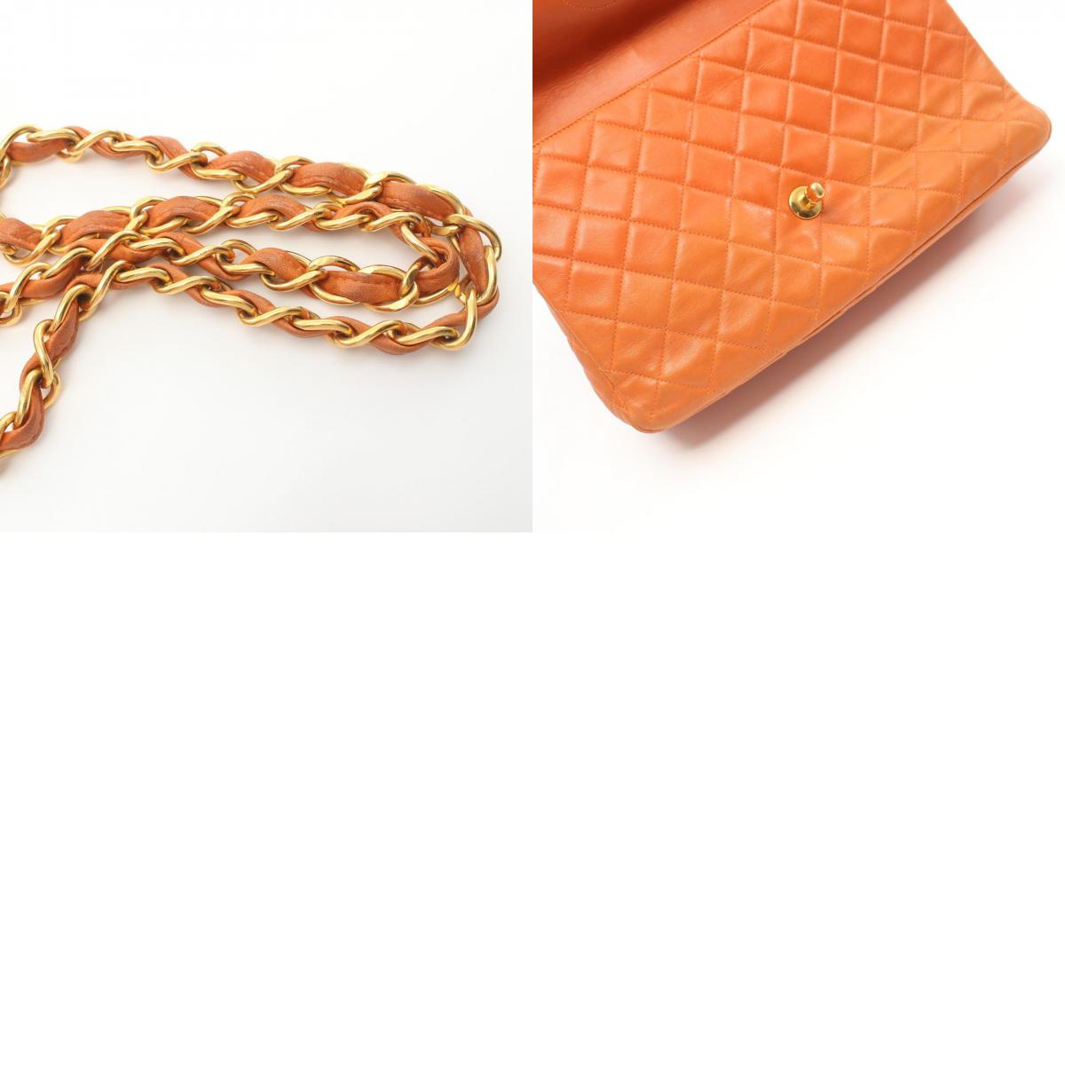 Chanel Matelasse Lambskin Shoulder Bag Orange