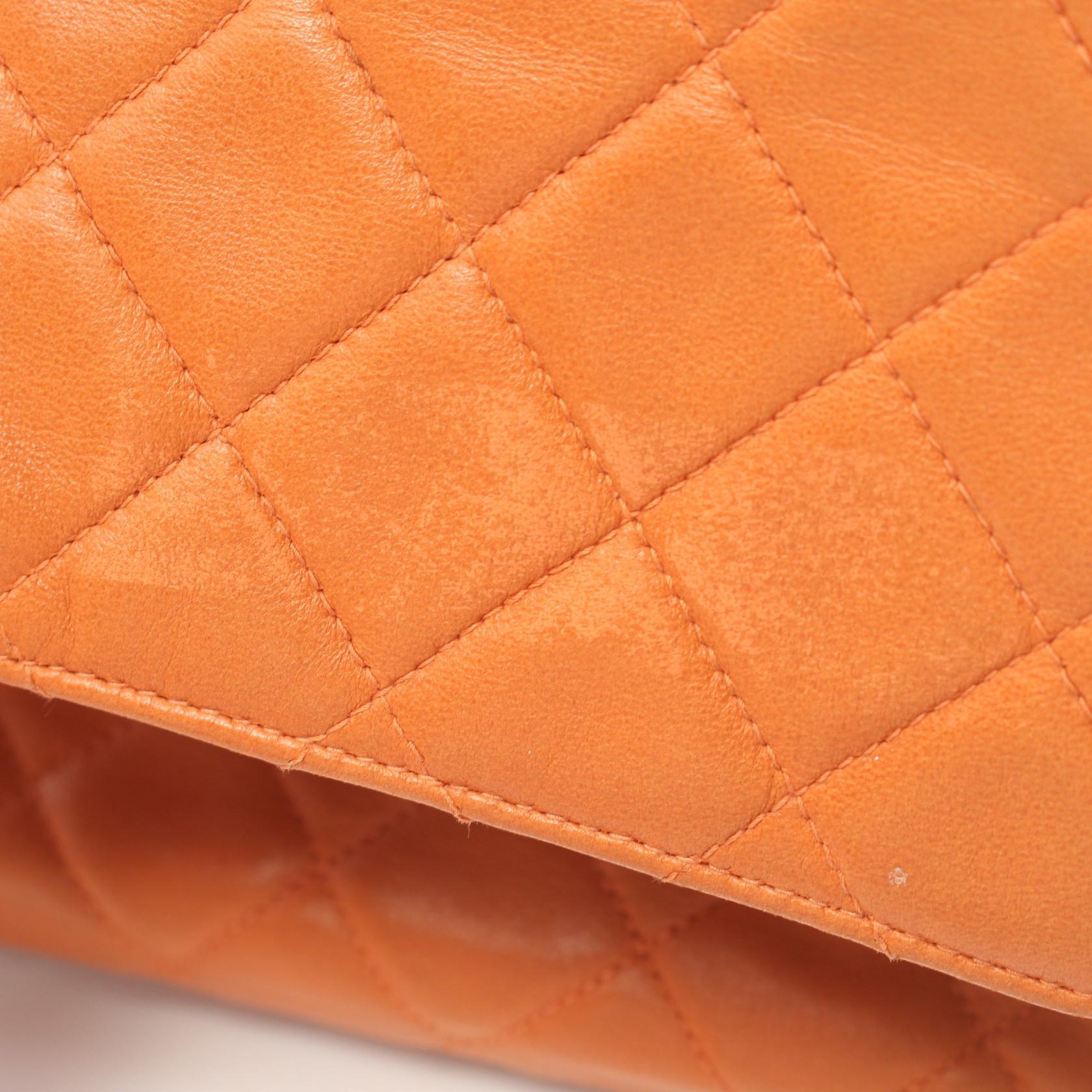 Chanel Matelasse Lambskin Shoulder Bag Orange